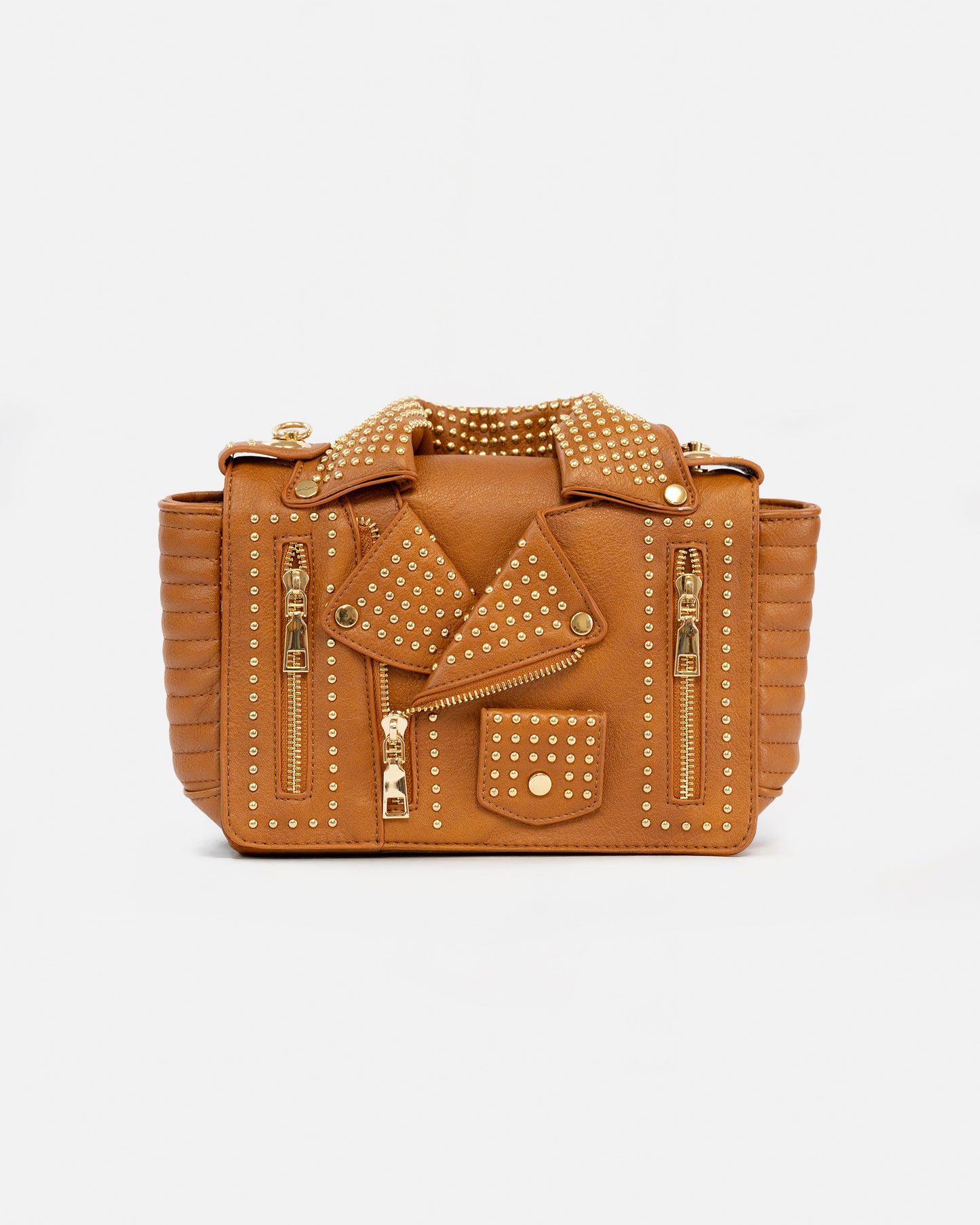 Biker Style Crossbody Bag with Removable Strap