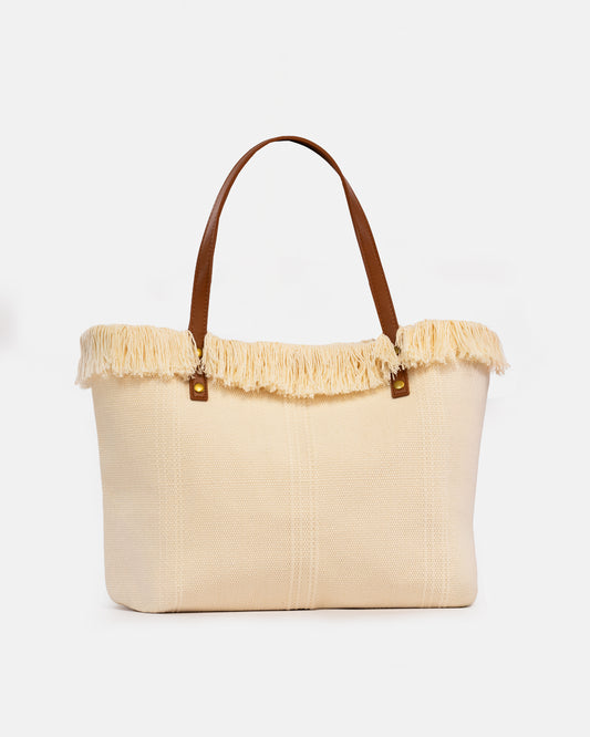 Bolso shopper dama beige verano