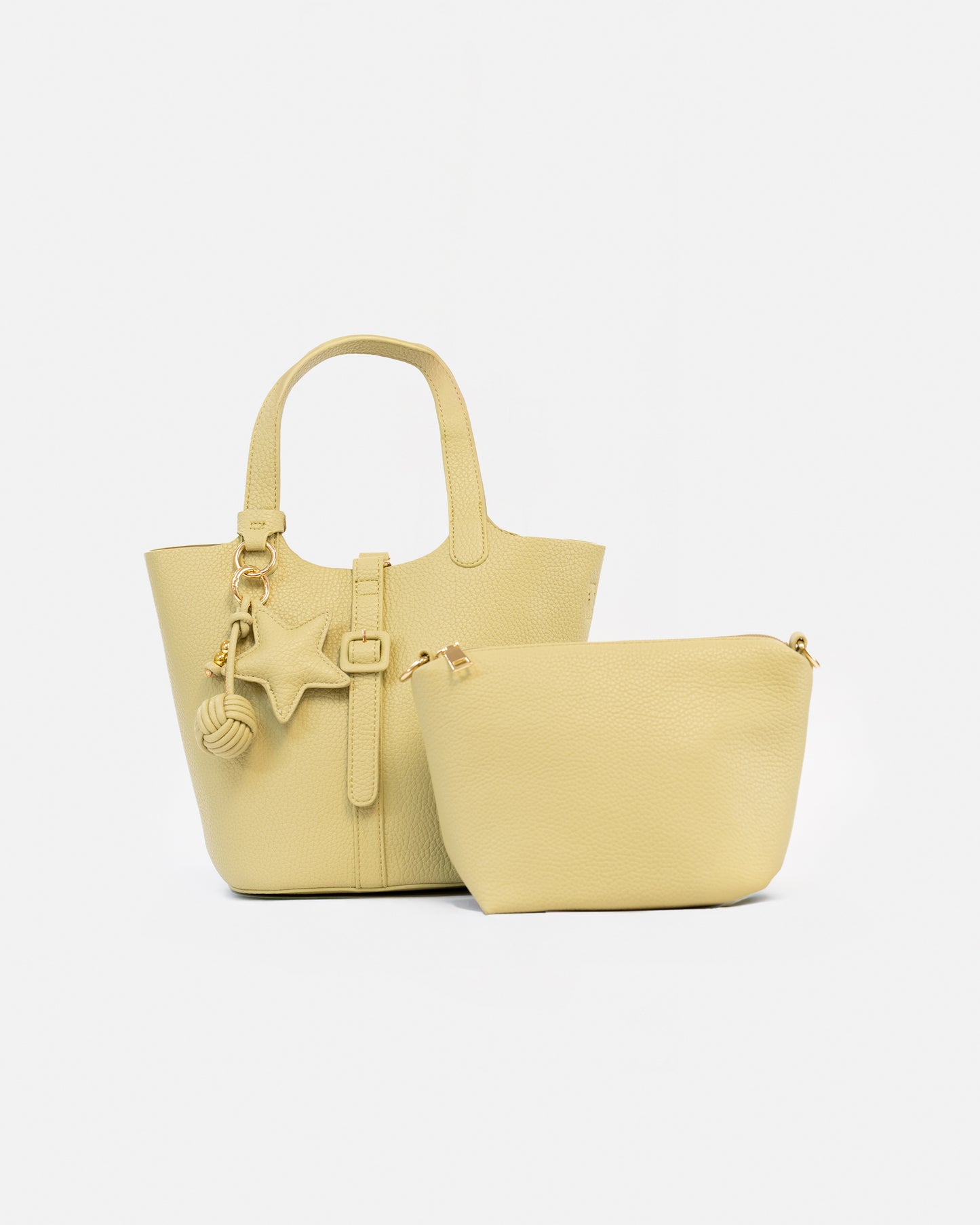 Handbag/Shoulder Bag with Interior Toiletry Bag and Decorative Keyring – Modern and Functional Style