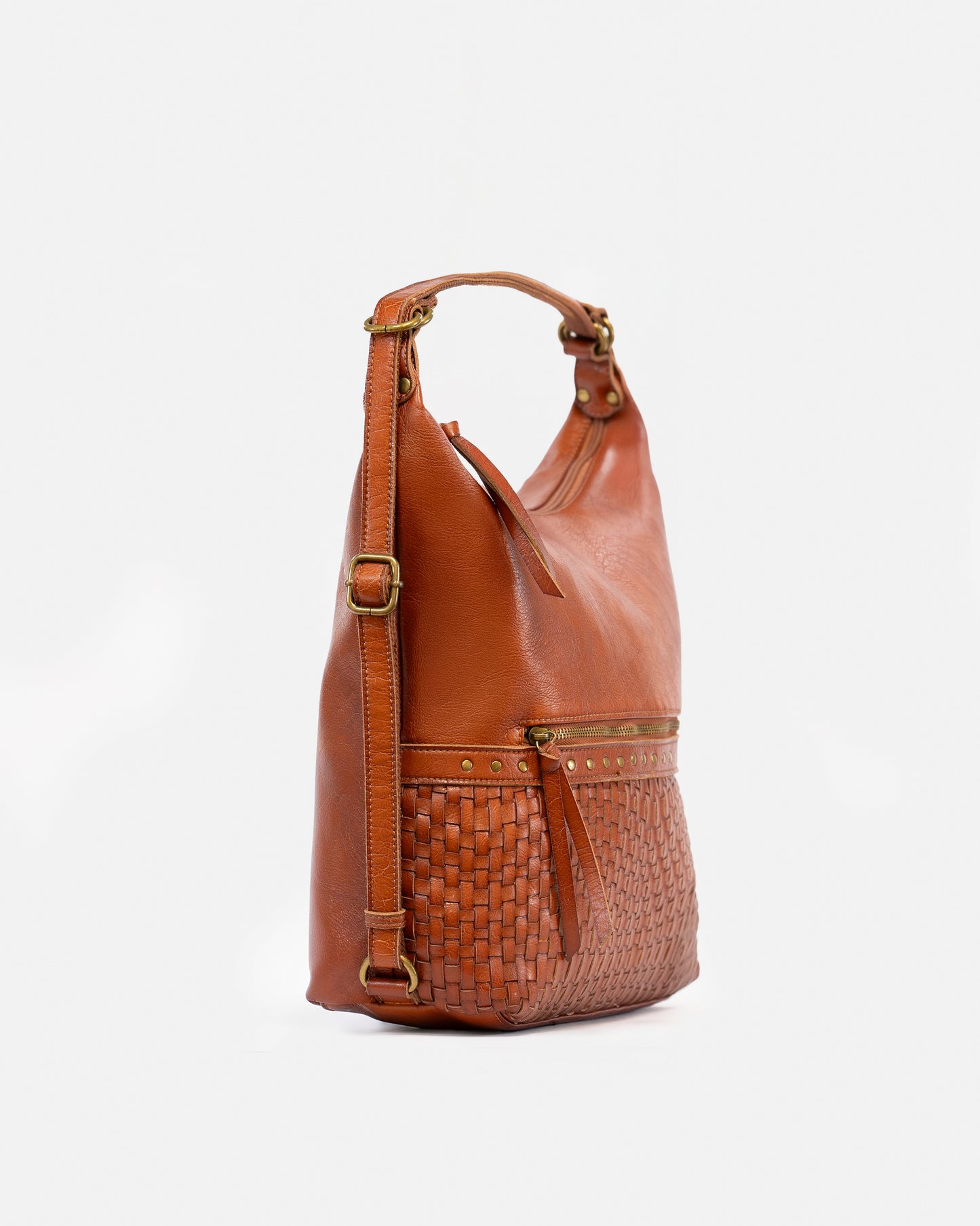 Women's Hobo Crossbody Bag in Faux Leather – Casual Style with Braided Details