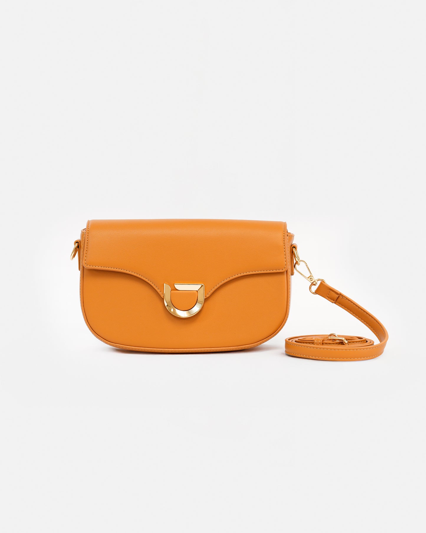 Elegant Crossbody Bag with Metal Closure and Adjustable Strap