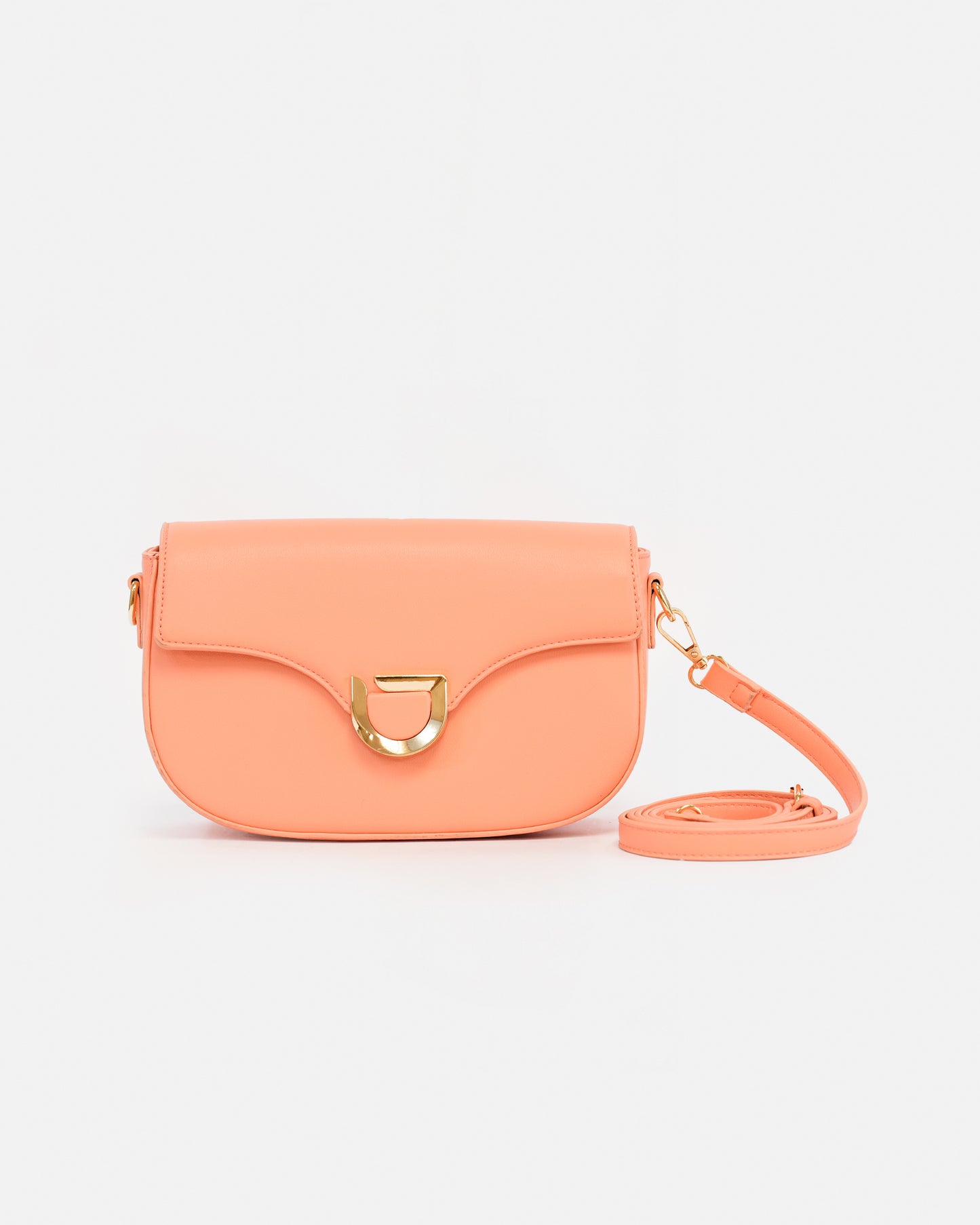 Elegant Crossbody Bag with Metal Closure and Adjustable Strap
