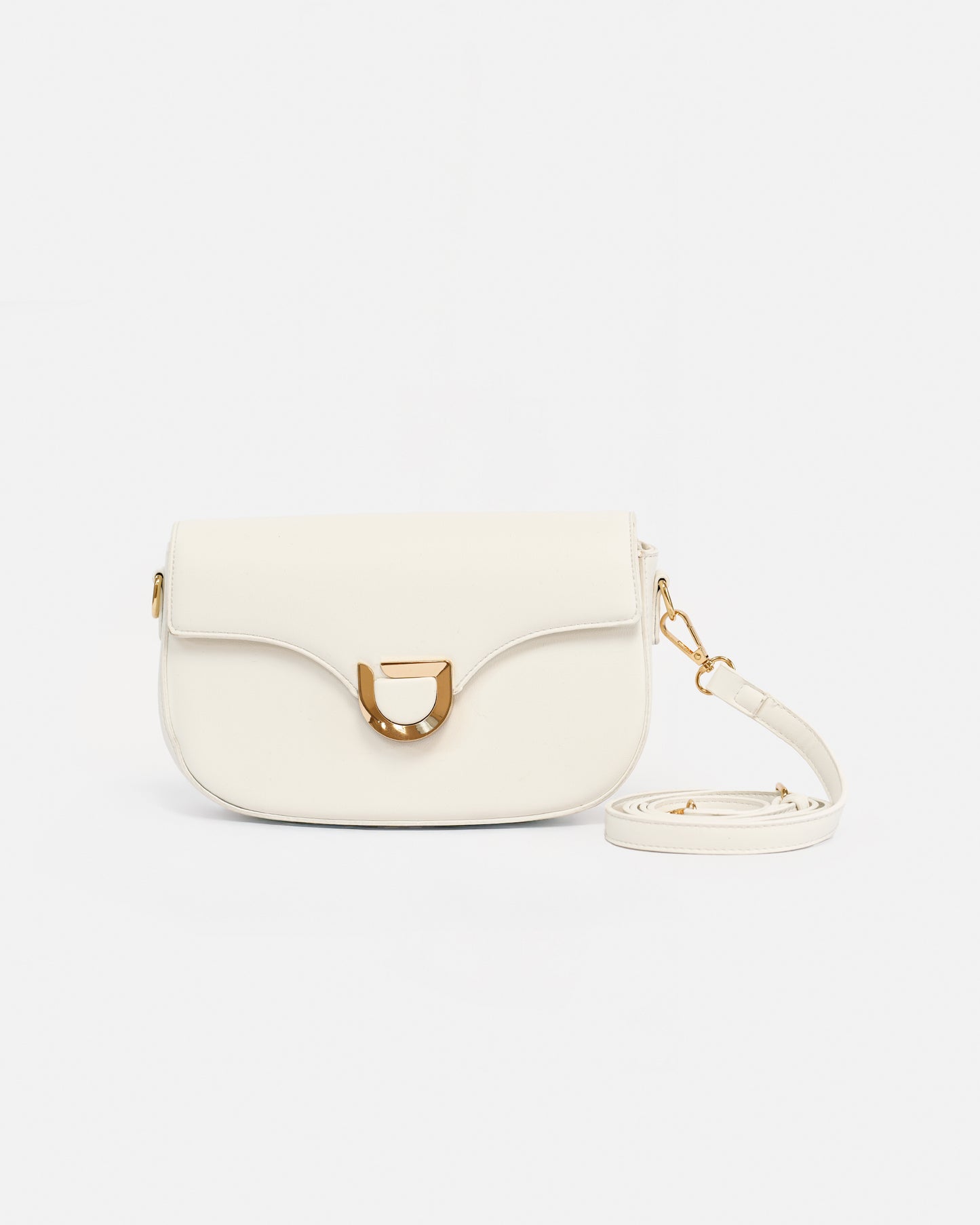 Elegant Crossbody Bag with Metal Closure and Adjustable Strap