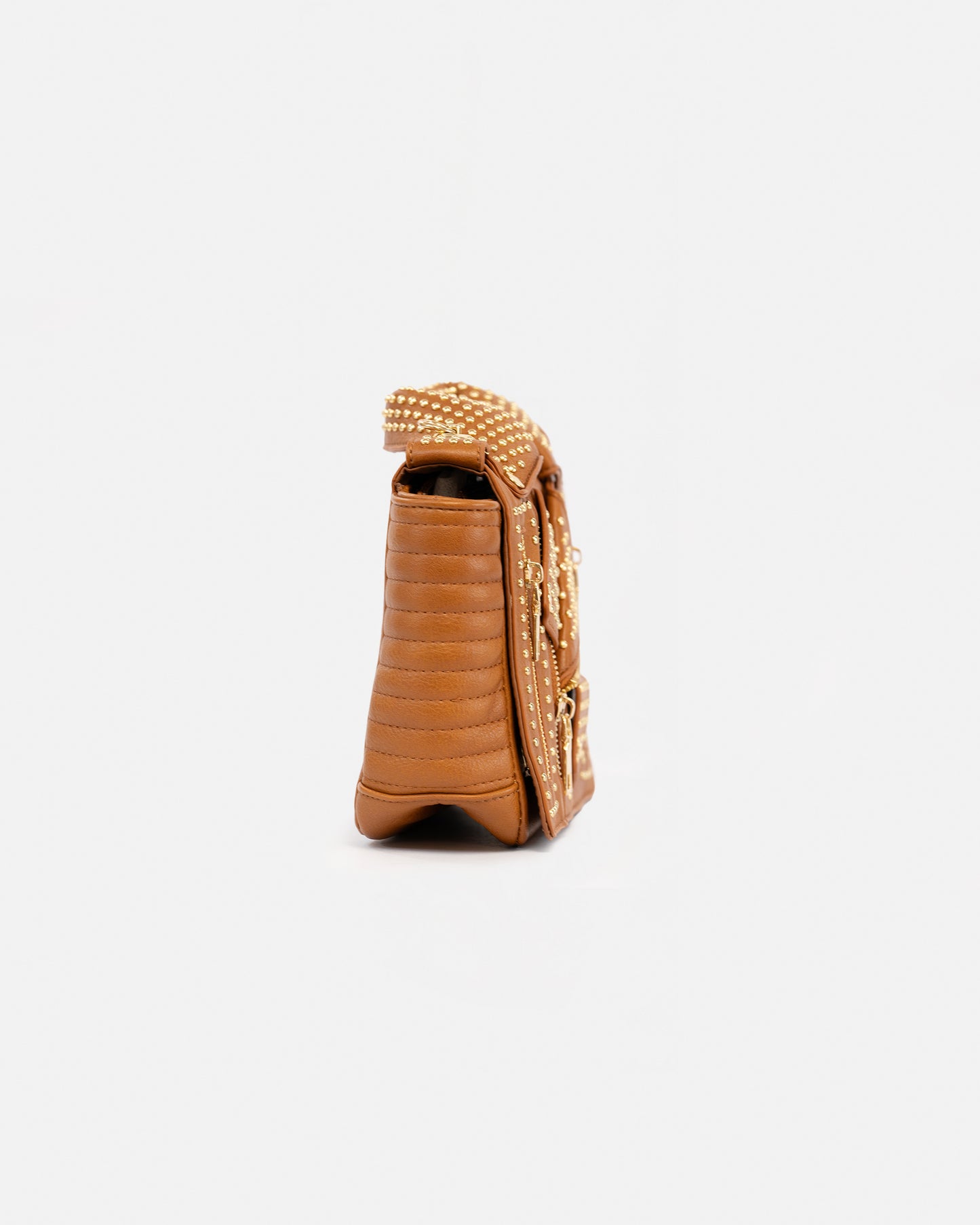 Biker Style Crossbody Bag with Removable Strap