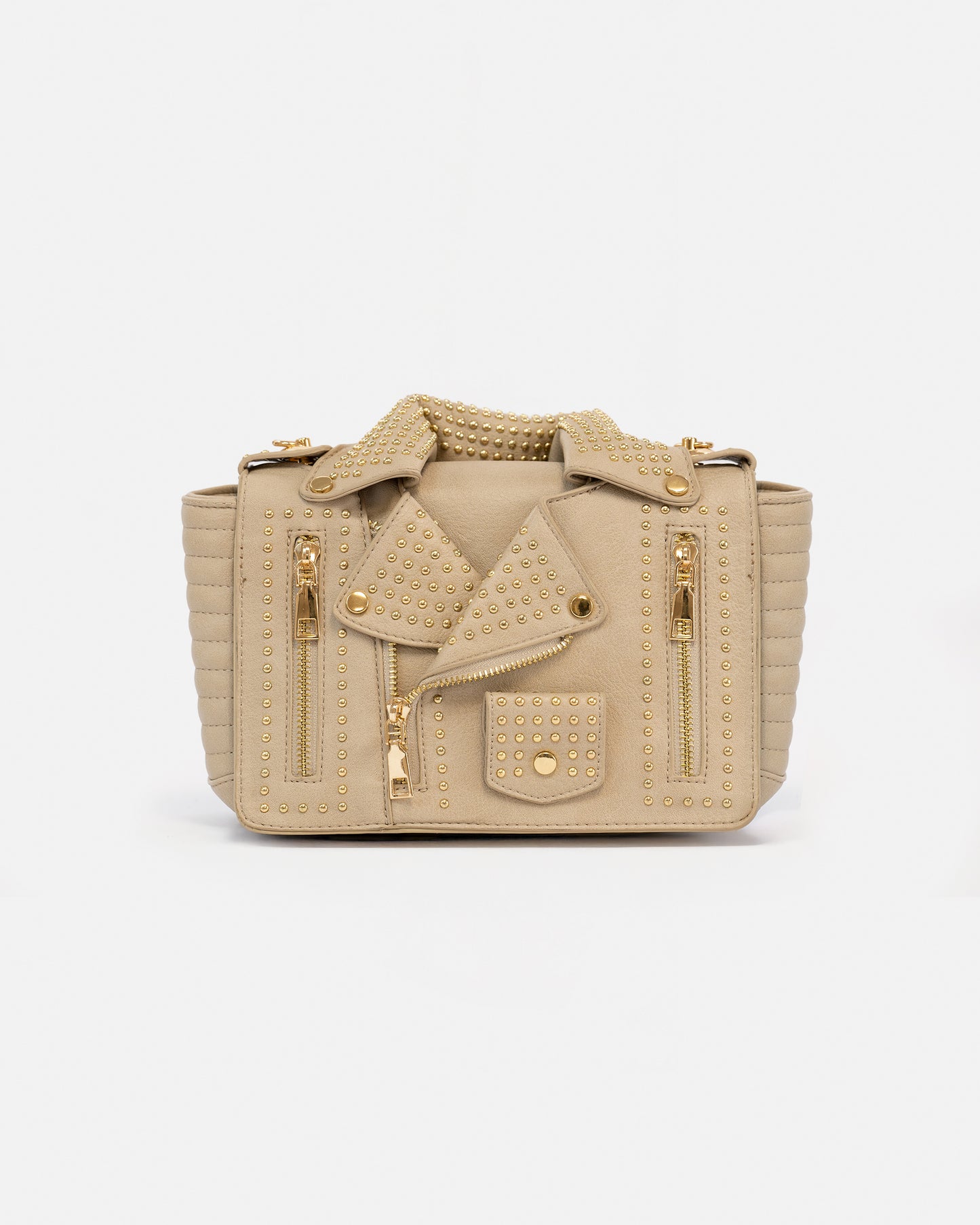 Biker Style Crossbody Bag with Removable Strap