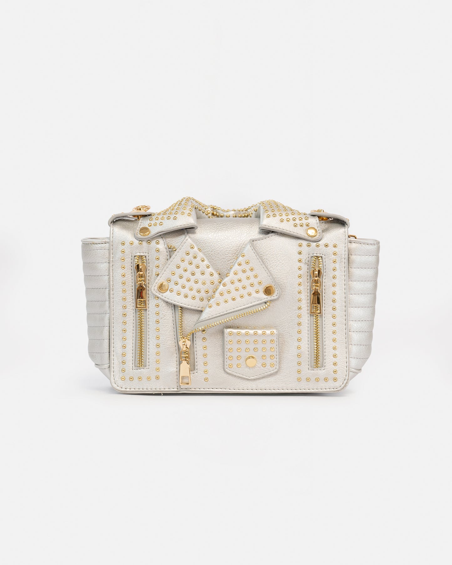 Biker Style Crossbody Bag with Removable Strap