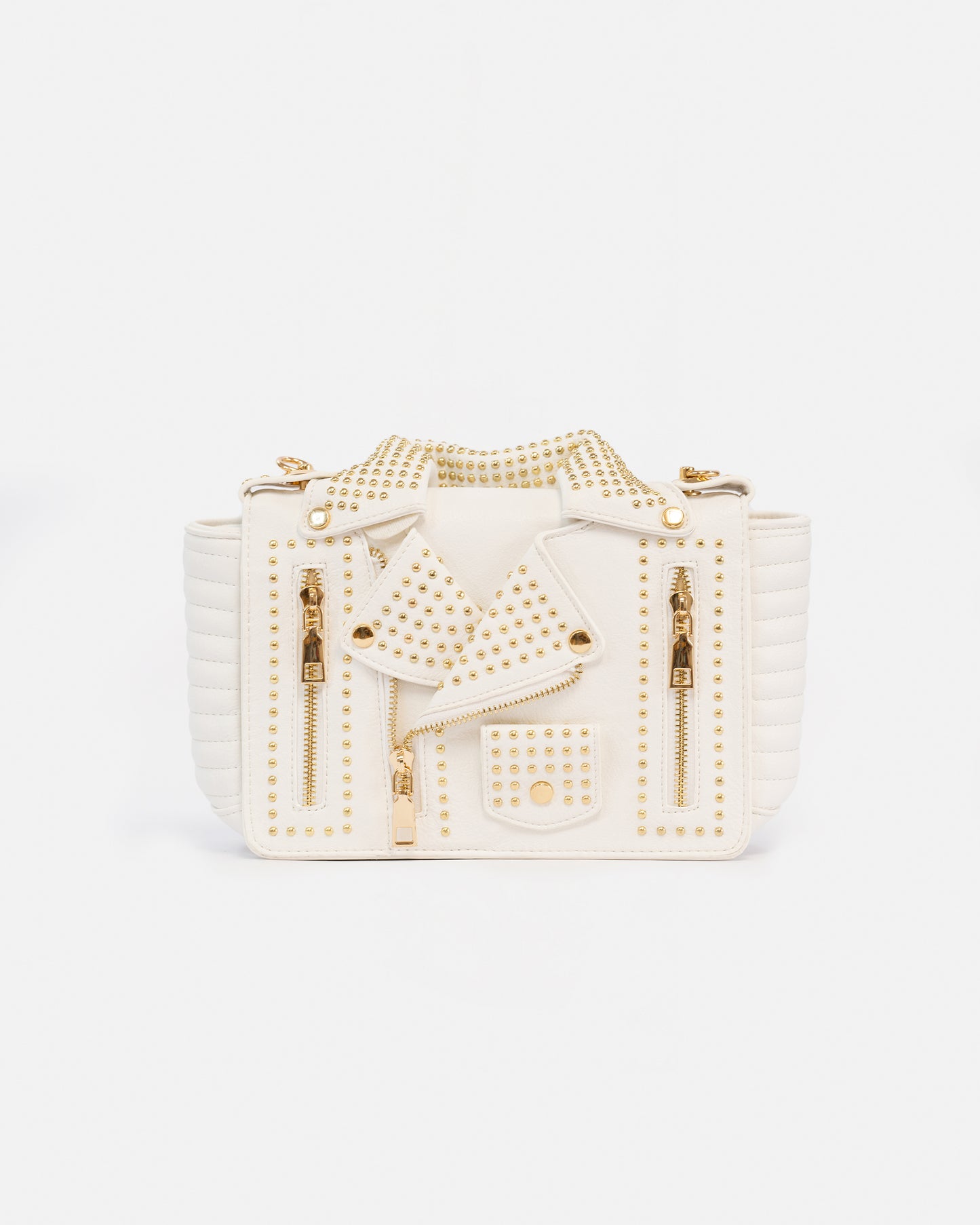 Biker Style Crossbody Bag with Removable Strap