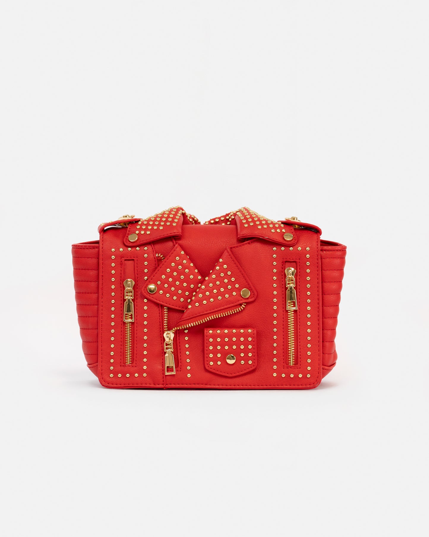 Biker Style Crossbody Bag with Removable Strap