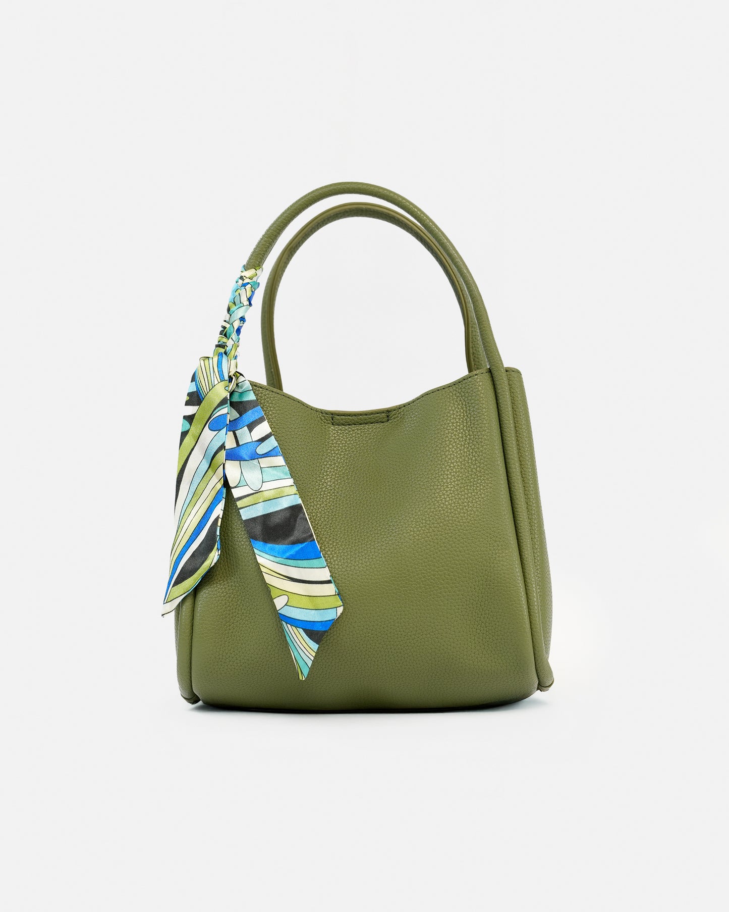 Handbag and Shoulder Bag with Decorative Scarf