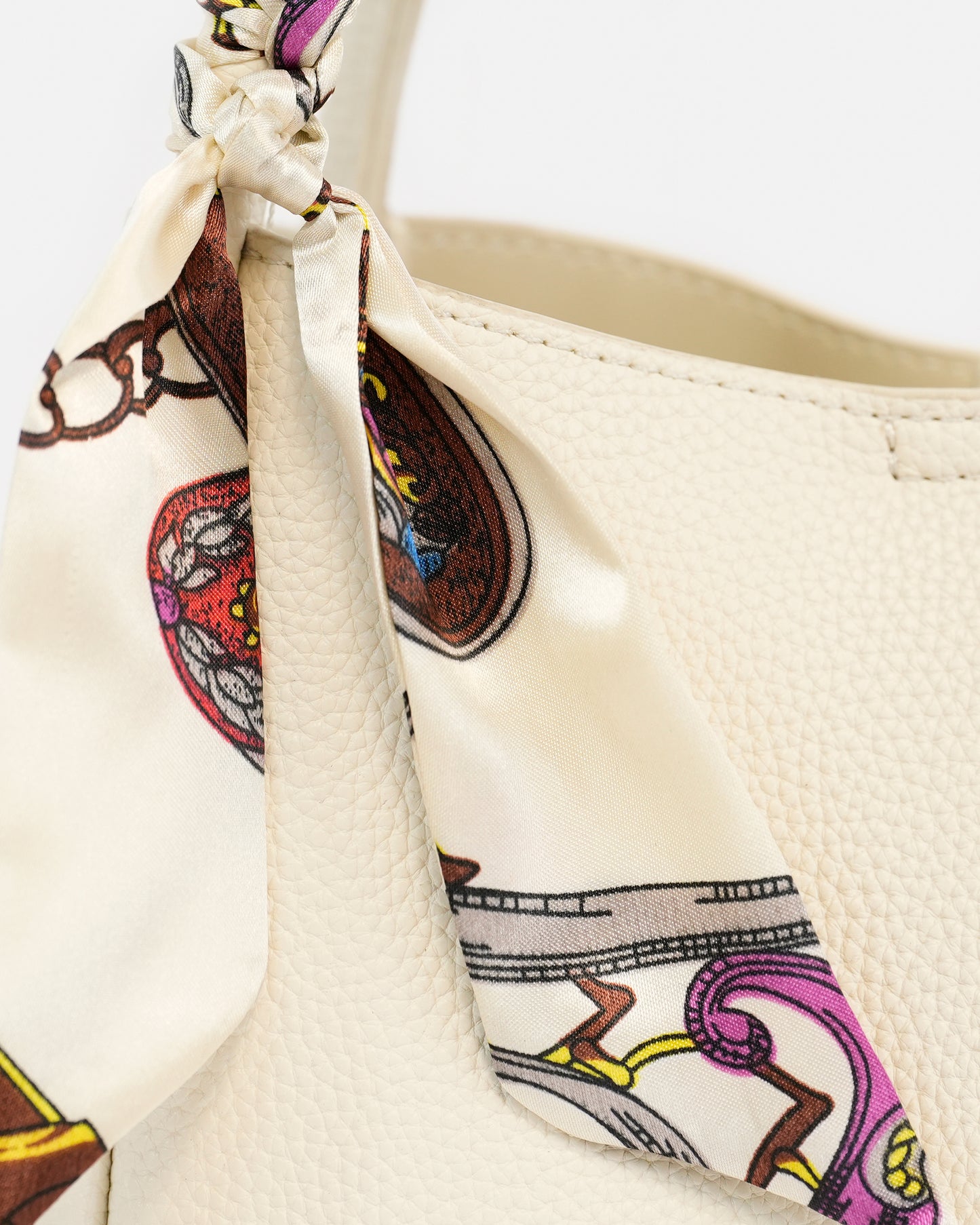 Handbag and Shoulder Bag with Decorative Scarf