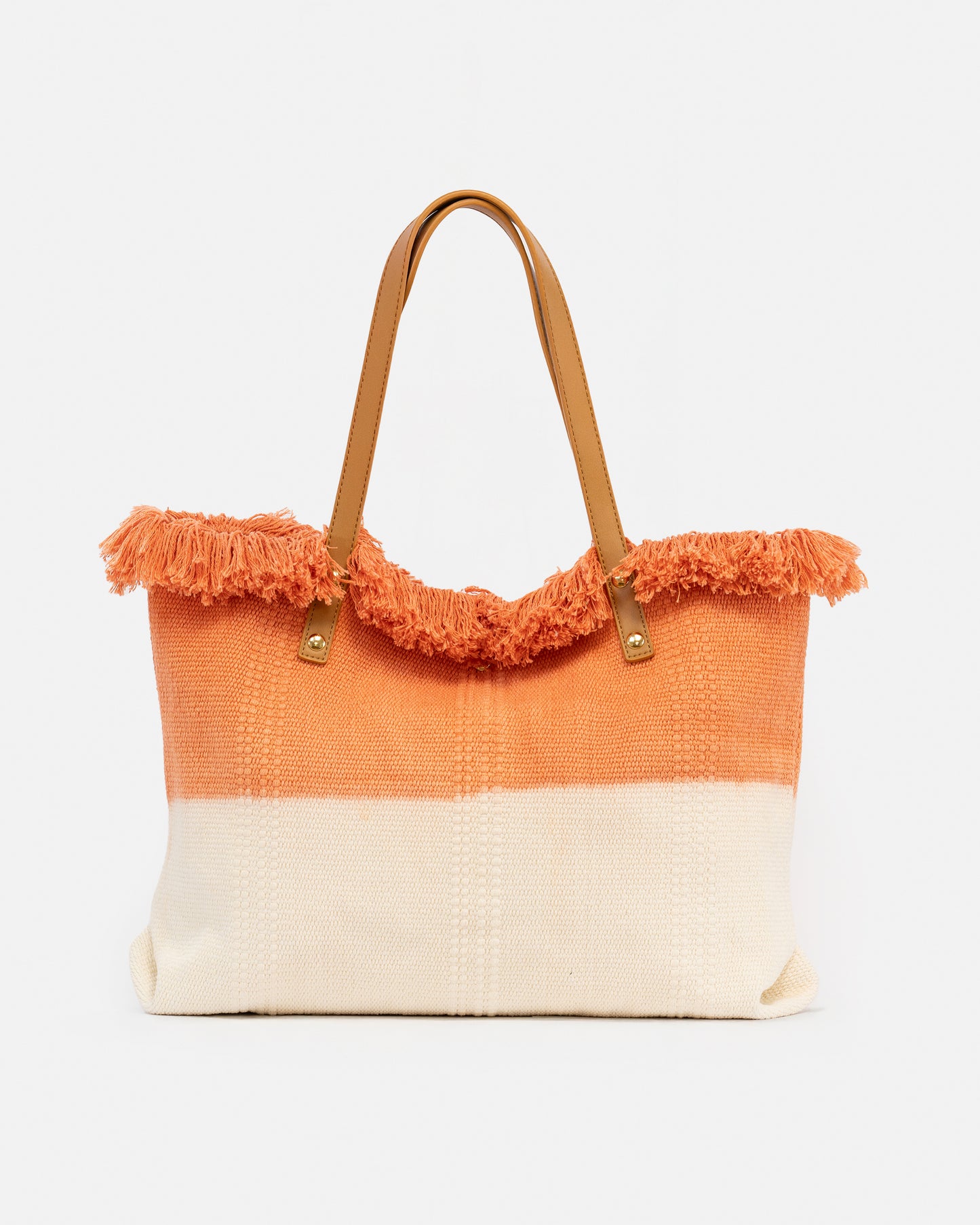 Bolso Shopper de Playa Bicolor – Estilo Boho con Flecos
