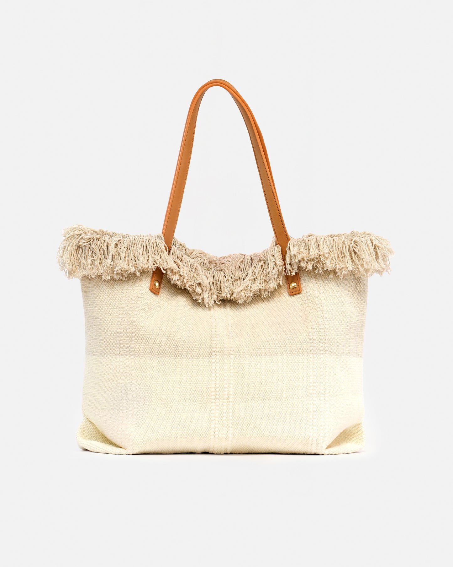 Bolso Shopper de Playa Bicolor – Estilo Boho con Flecos