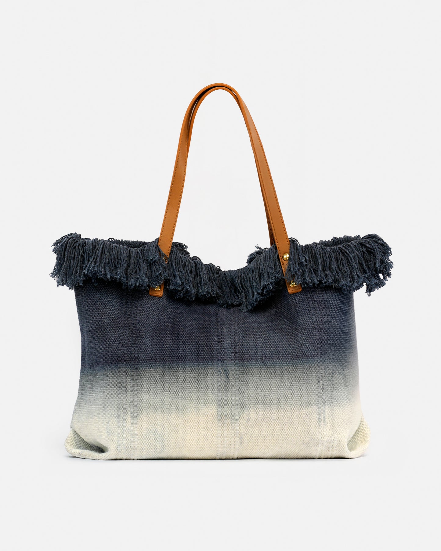 Bolso Shopper de Playa Bicolor – Estilo Boho con Flecos