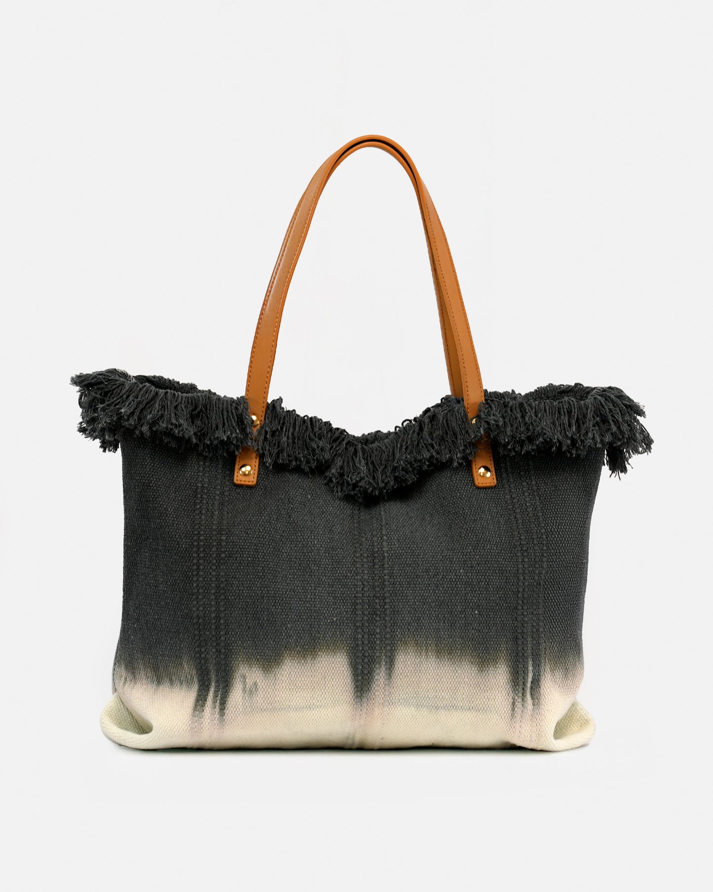 Bolso Shopper de Playa Bicolor – Estilo Boho con Flecos