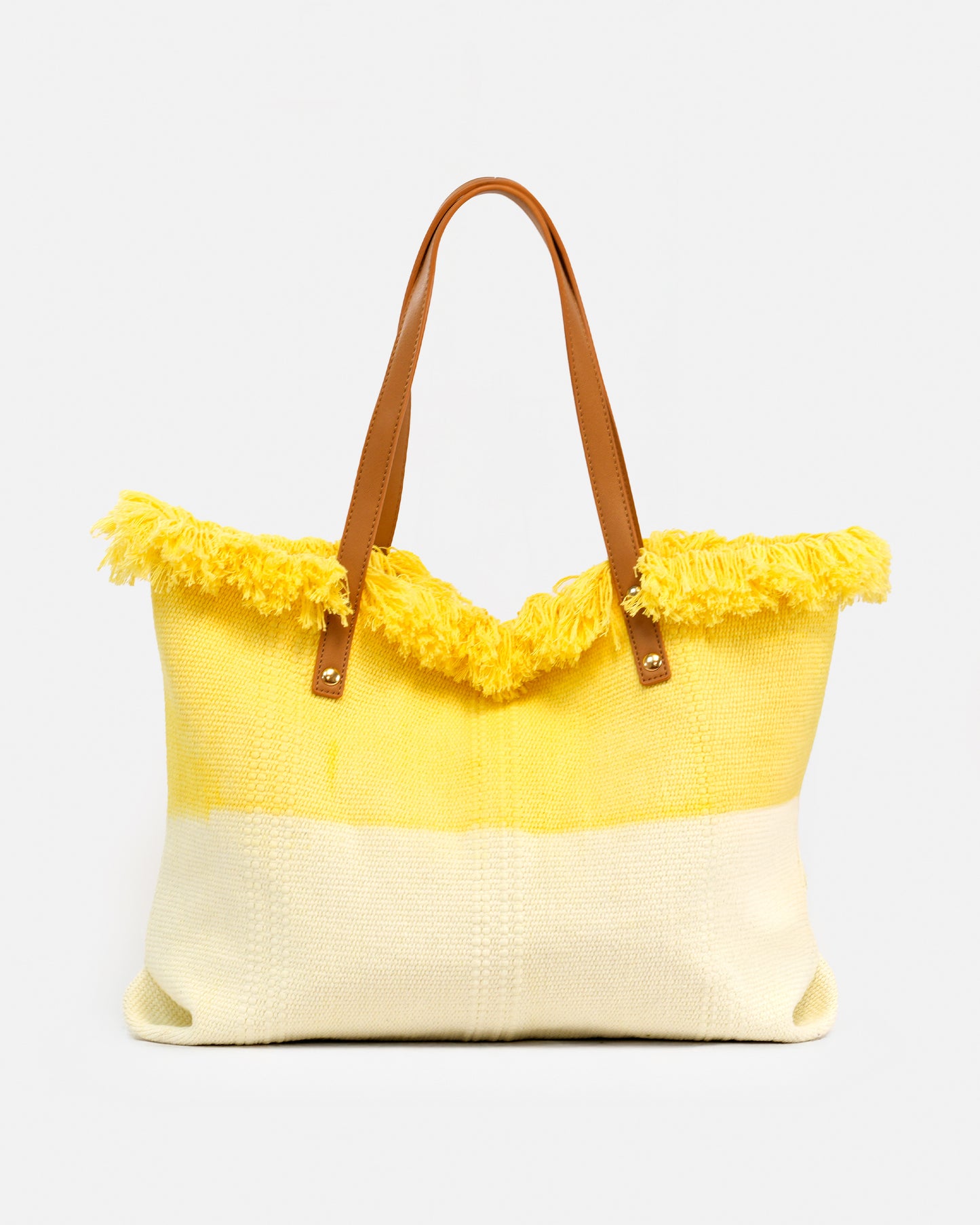 Bolso Shopper de Playa Bicolor – Estilo Boho con Flecos