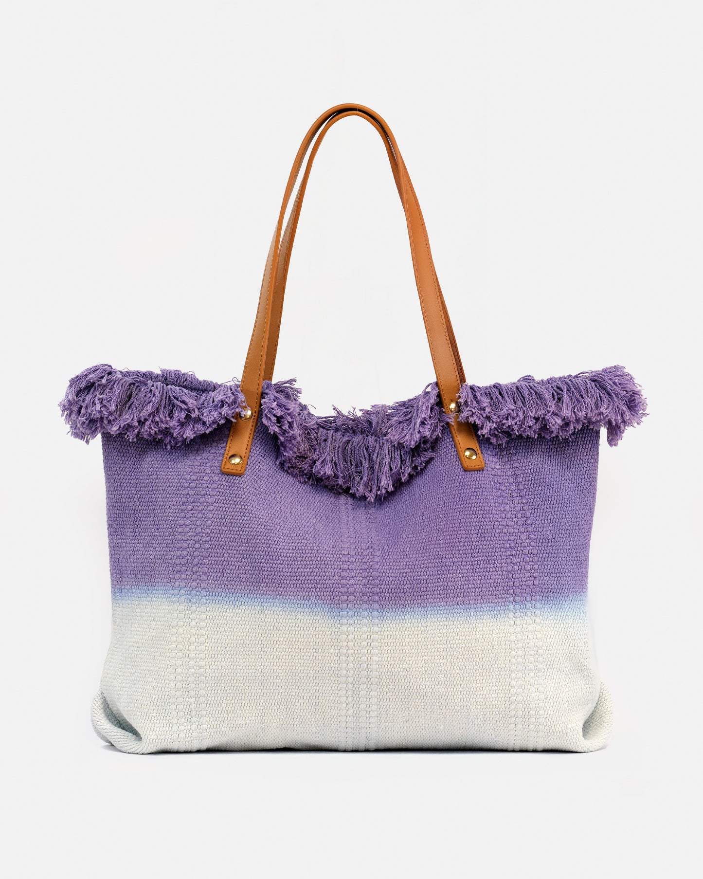 Bolso Shopper de Playa Bicolor – Estilo Boho con Flecos