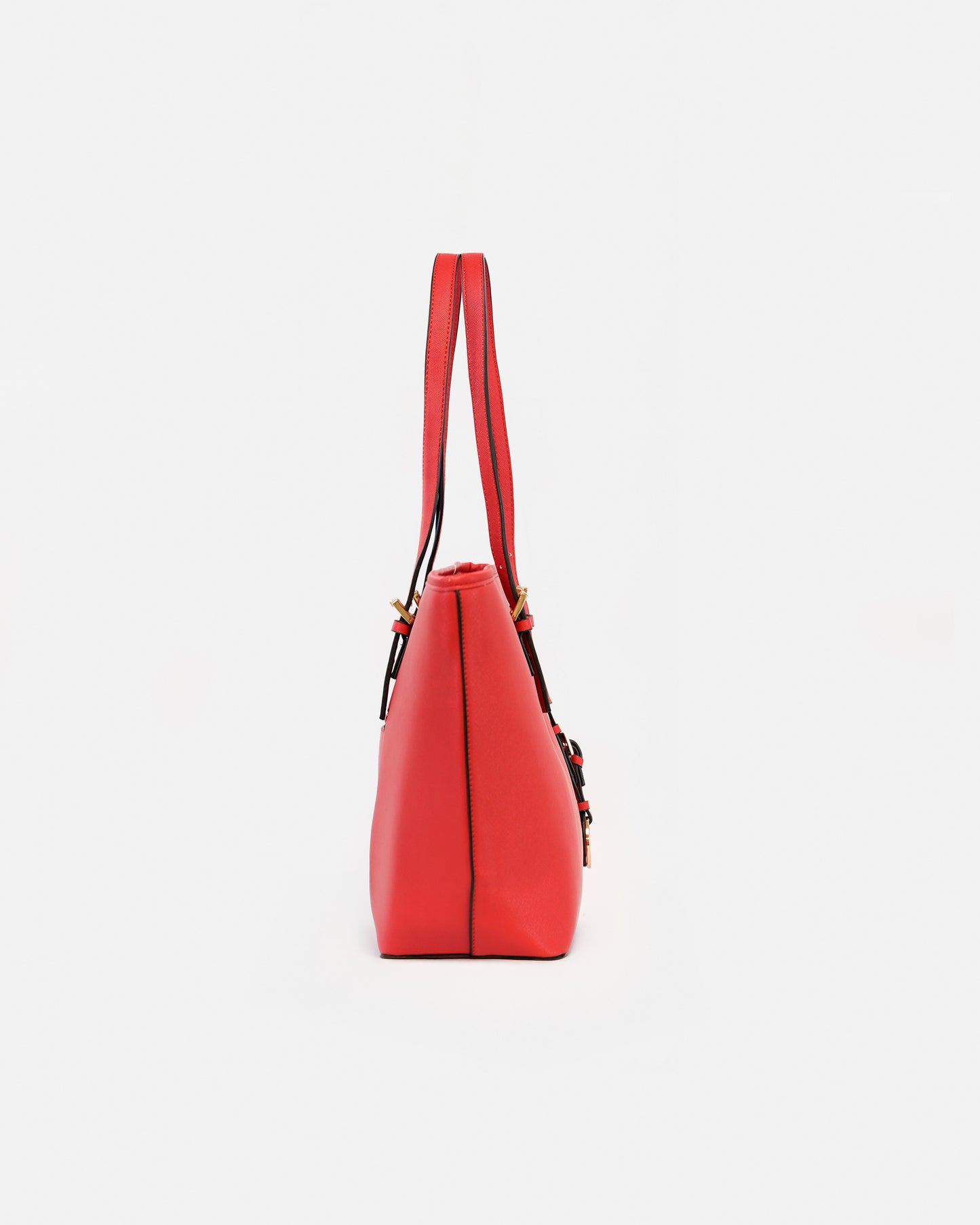 Bolso Tote / Shopper Texturizado con Charm Metálico y Asas Largas