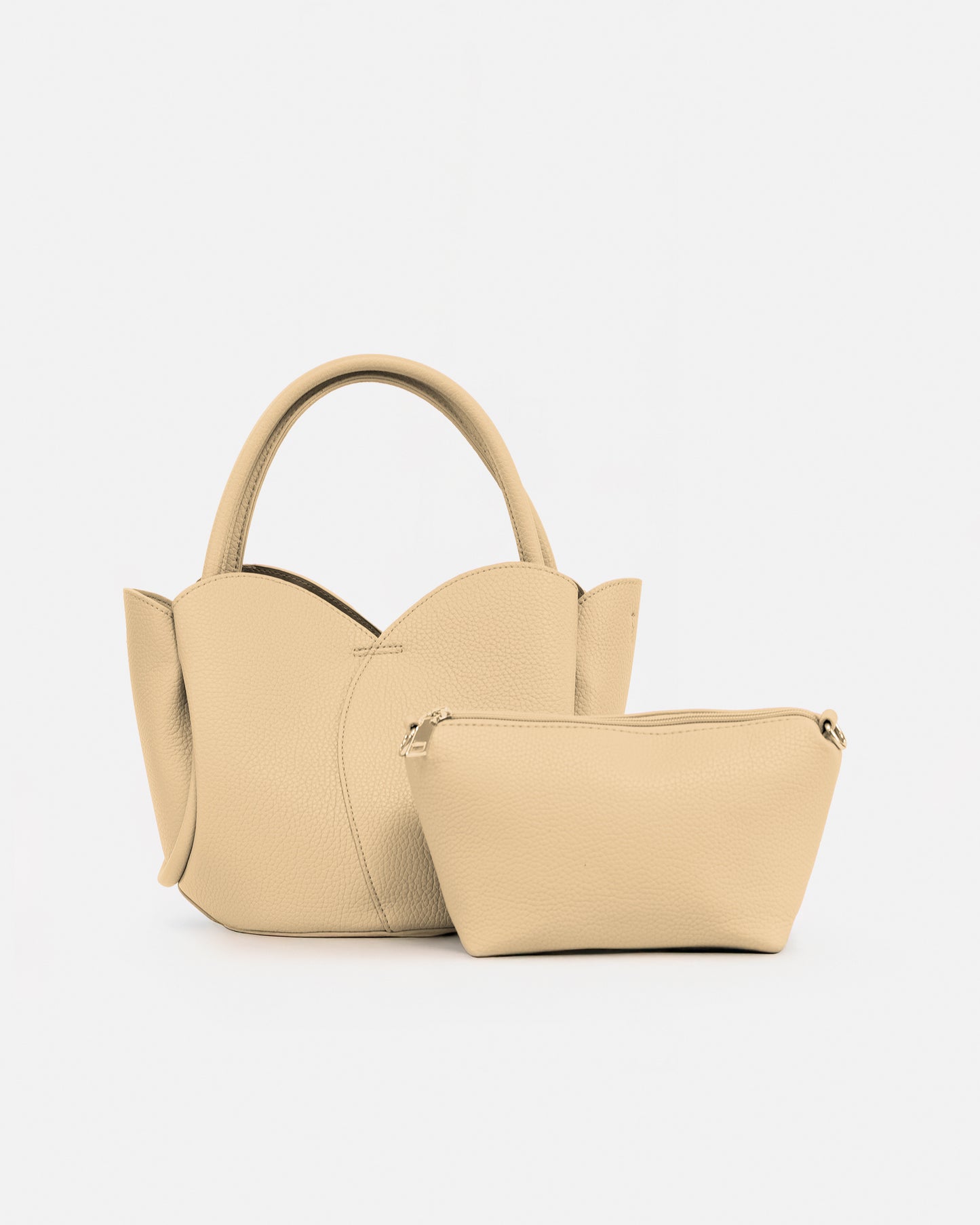 Bolso de Mano con Diseño de Flor y Neceser Interior – Estilo Elegante y Funcional
