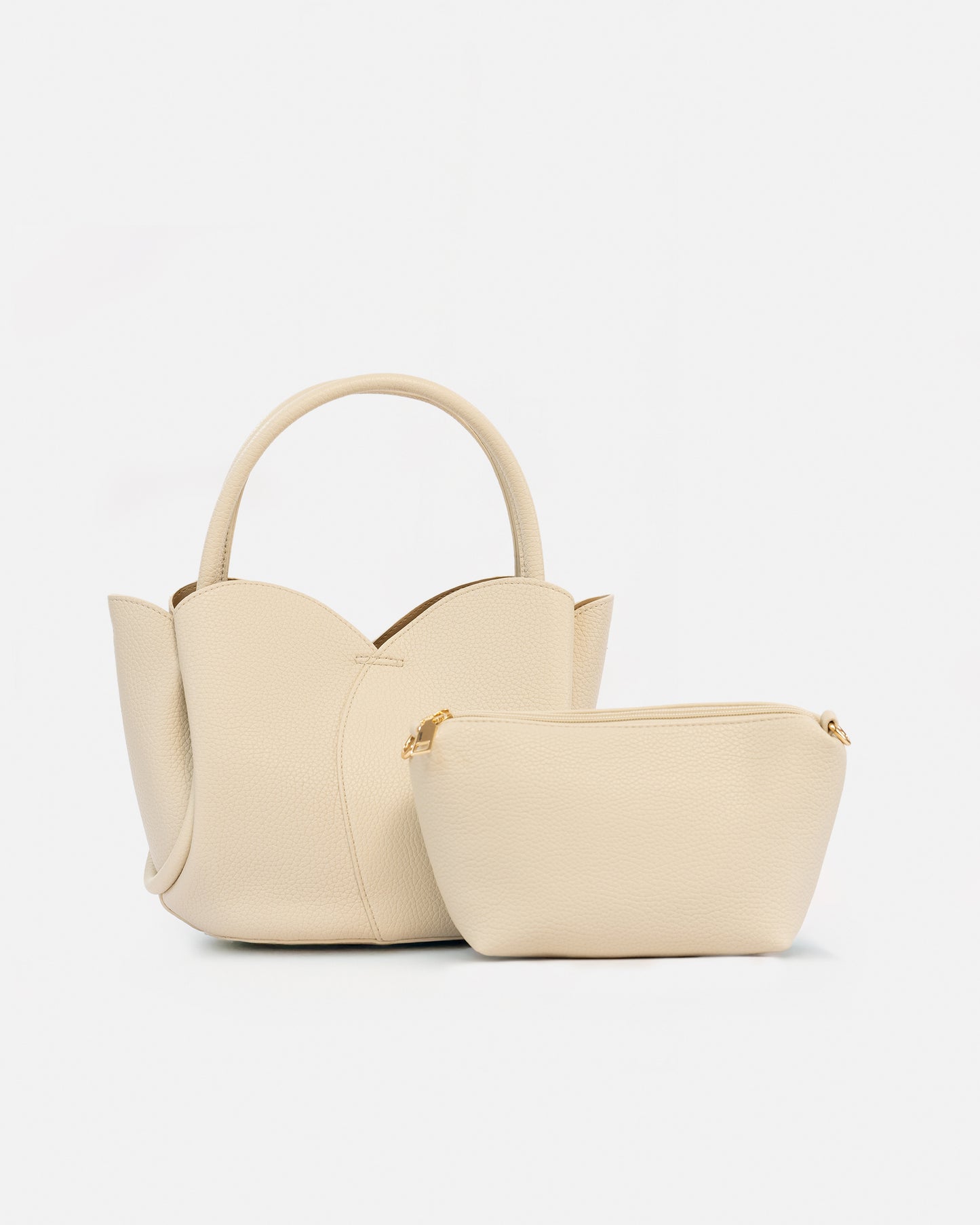 Bolso de Mano con Diseño de Flor y Neceser Interior – Estilo Elegante y Funcional