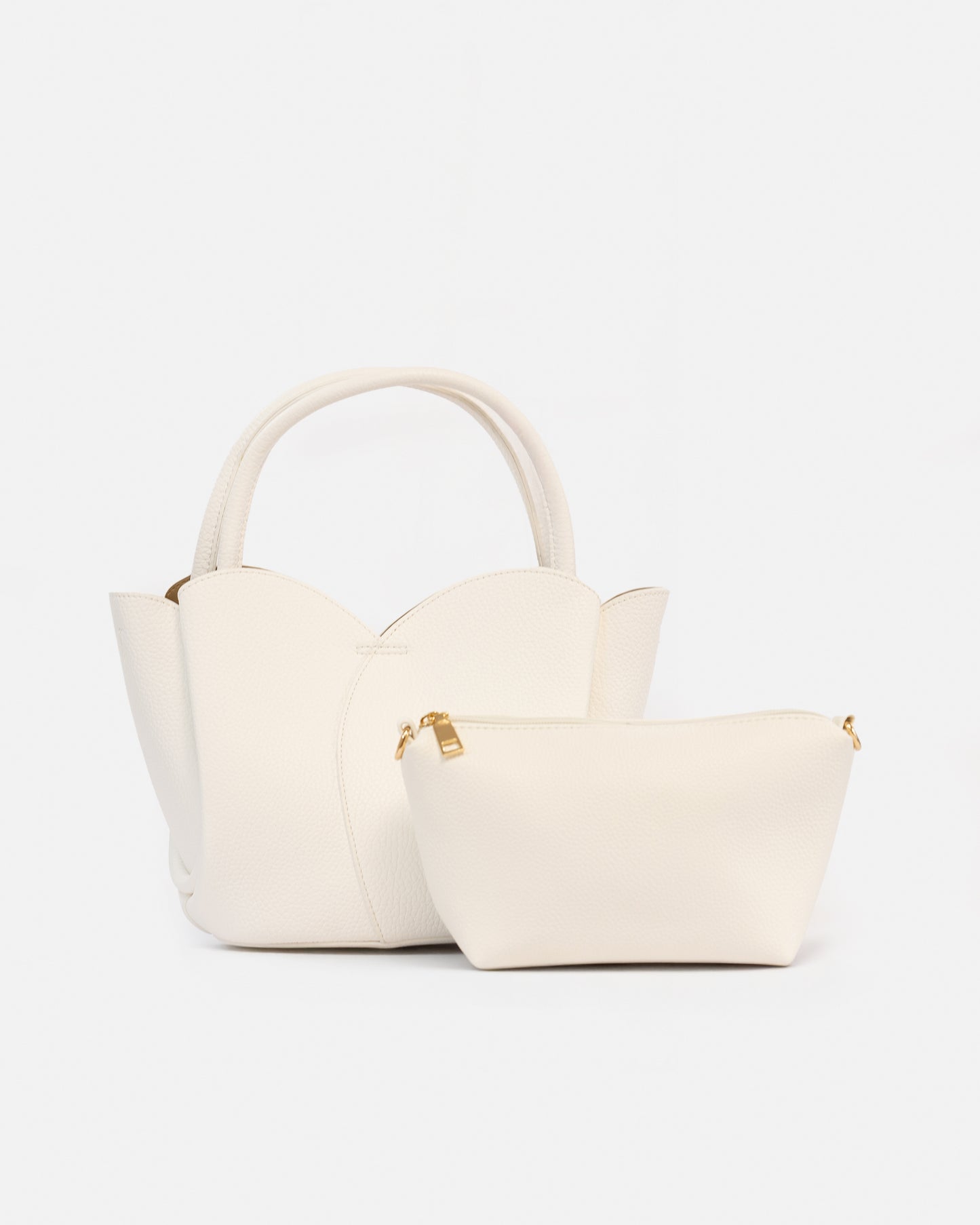 Bolso de Mano con Diseño de Flor y Neceser Interior – Estilo Elegante y Funcional