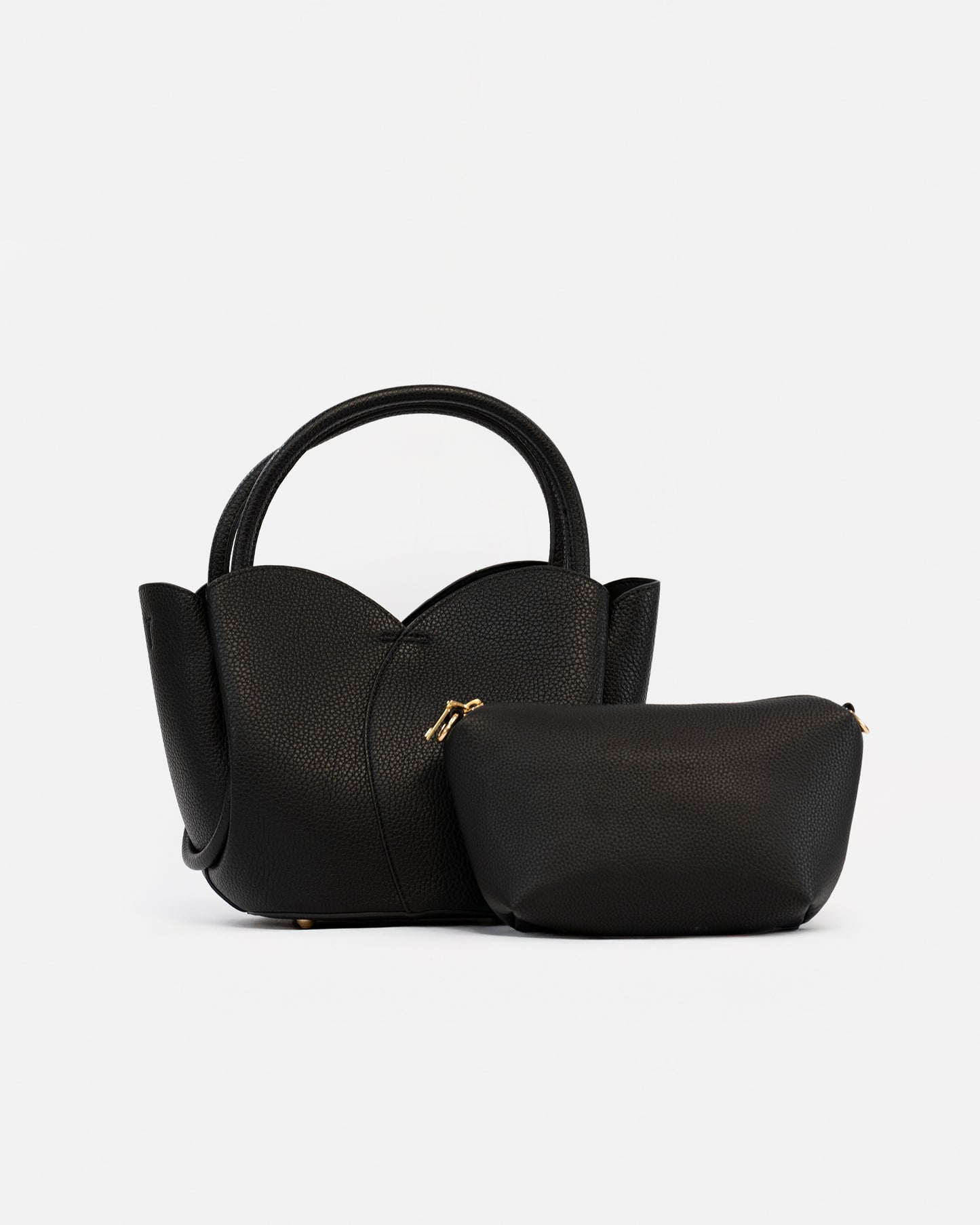 Bolso de Mano con Diseño de Flor y Neceser Interior – Estilo Elegante y Funcional