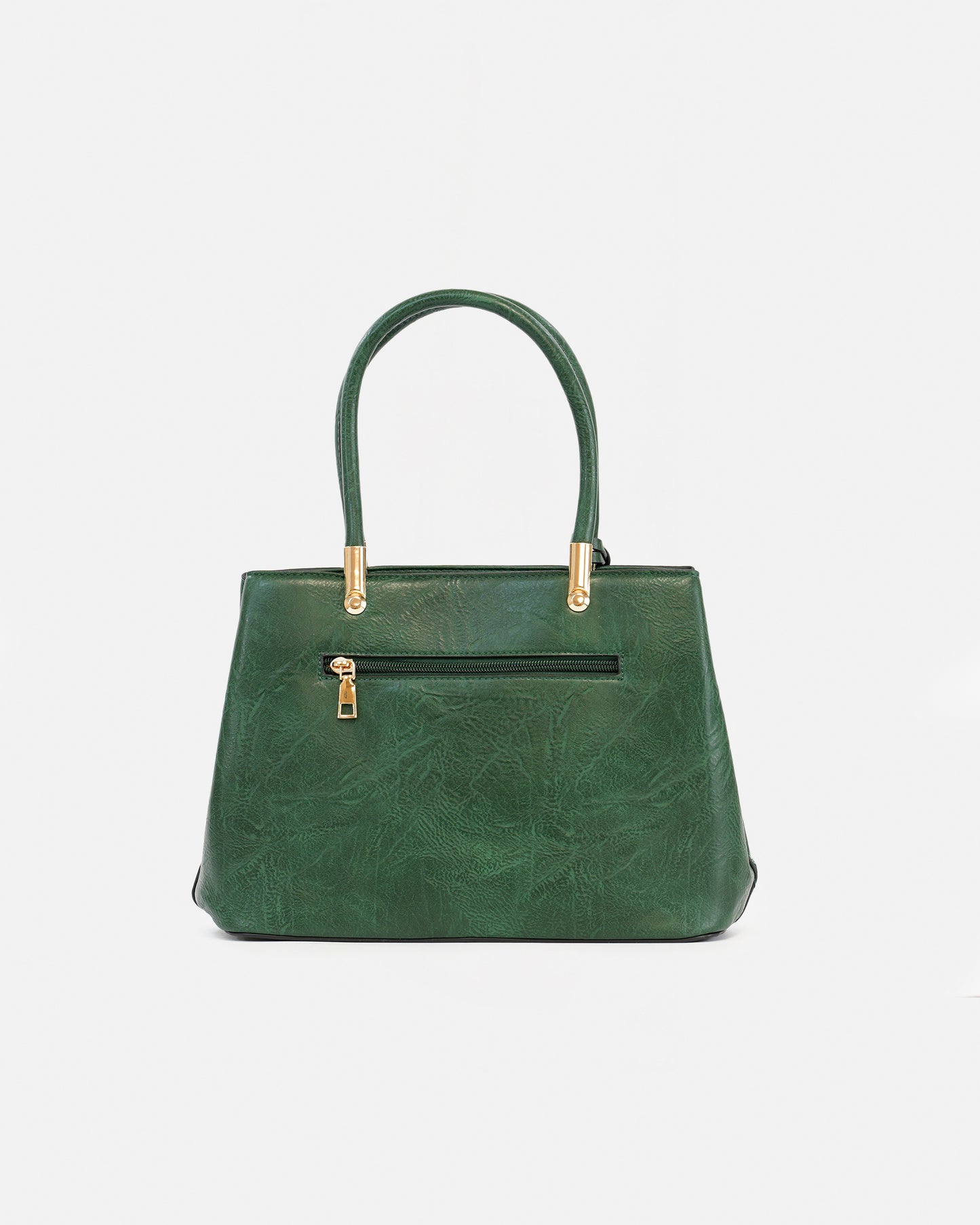 Handbag with pompom and metallic details