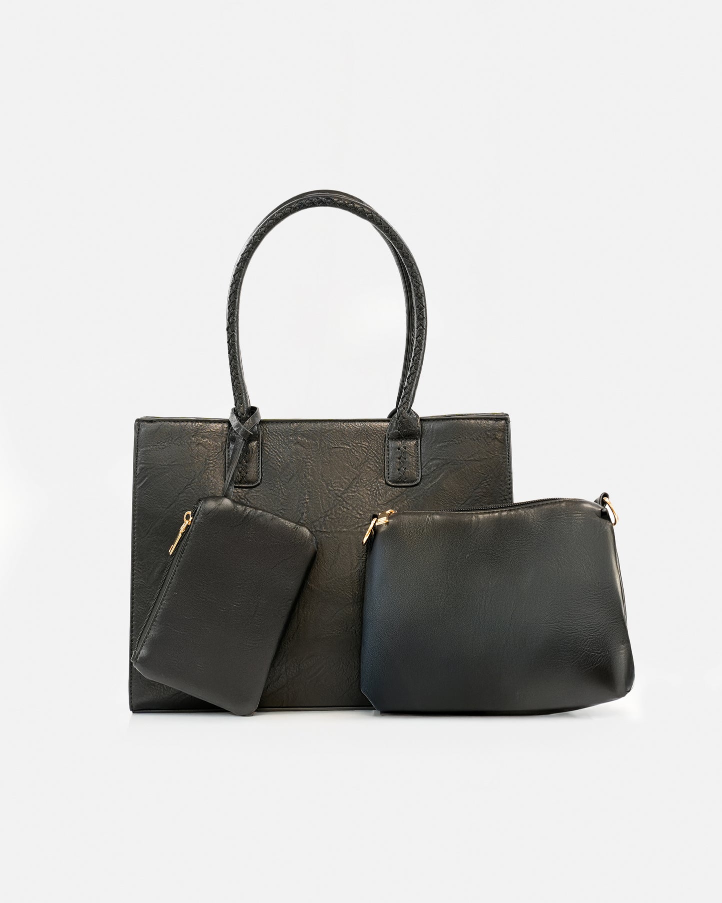 Set de Bolsos 3 en 1 con Diseño Trenzado y Bolsos Adicionales