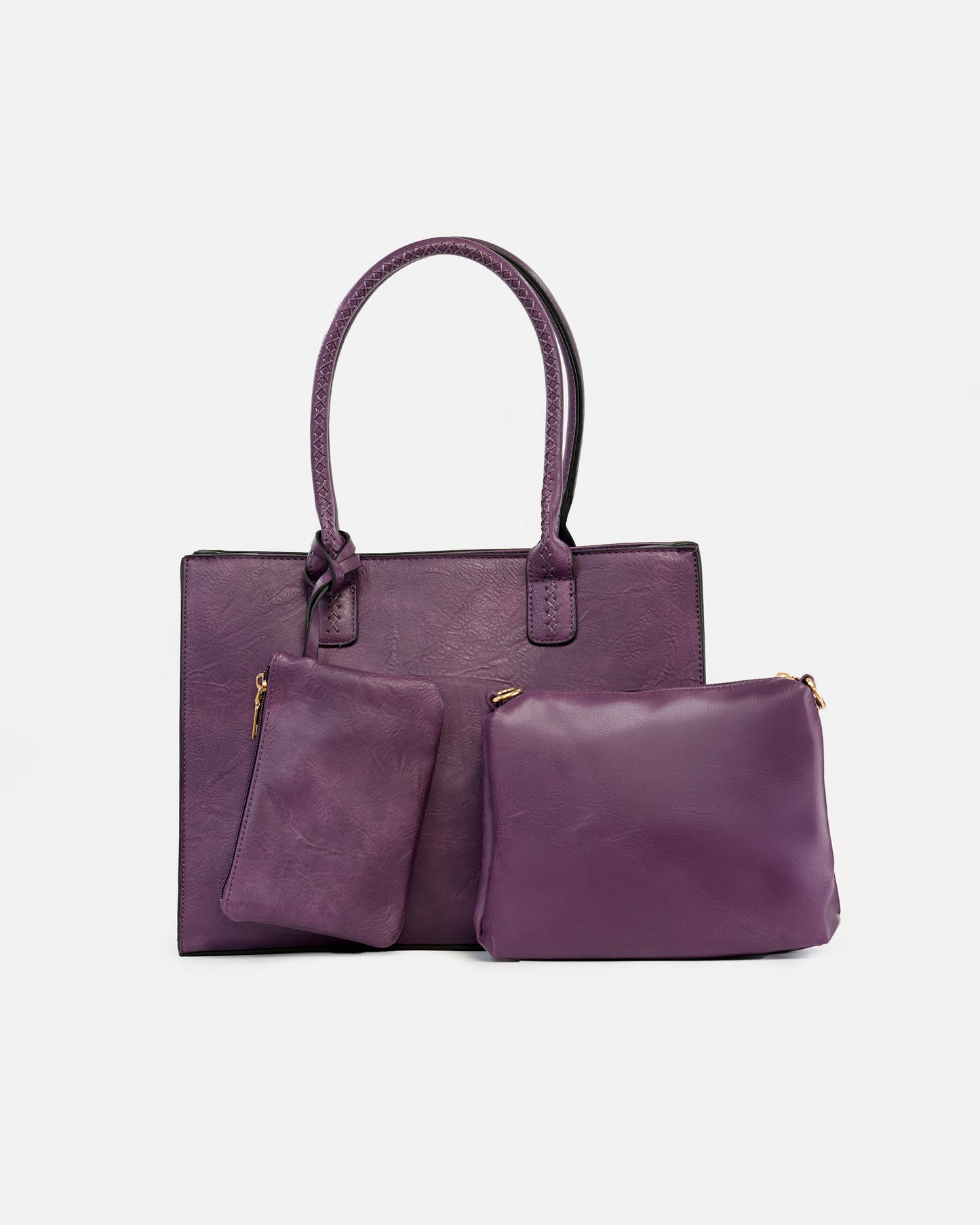 Set de Bolsos 3 en 1 con Diseño Trenzado y Bolsos Adicionales