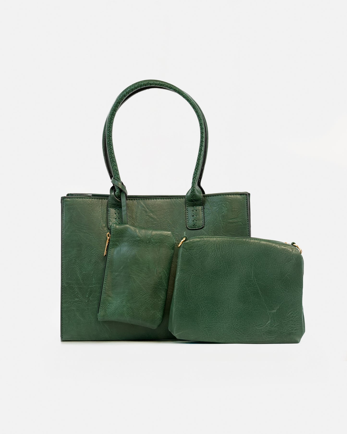 Set de Bolsos 3 en 1 con Diseño Trenzado y Bolsos Adicionales