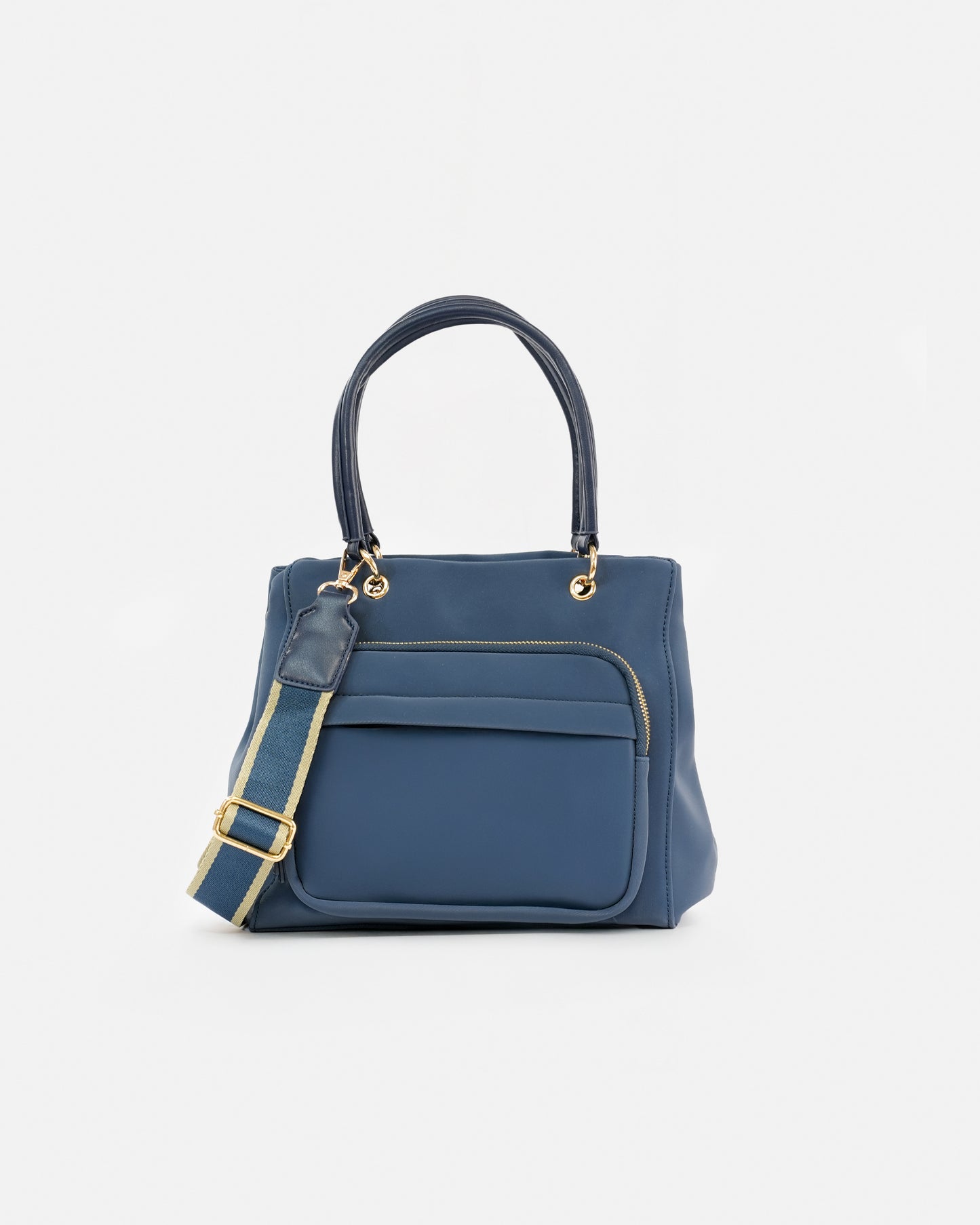Casual Handbag with Exterior Pocket and Adjustable Strap
