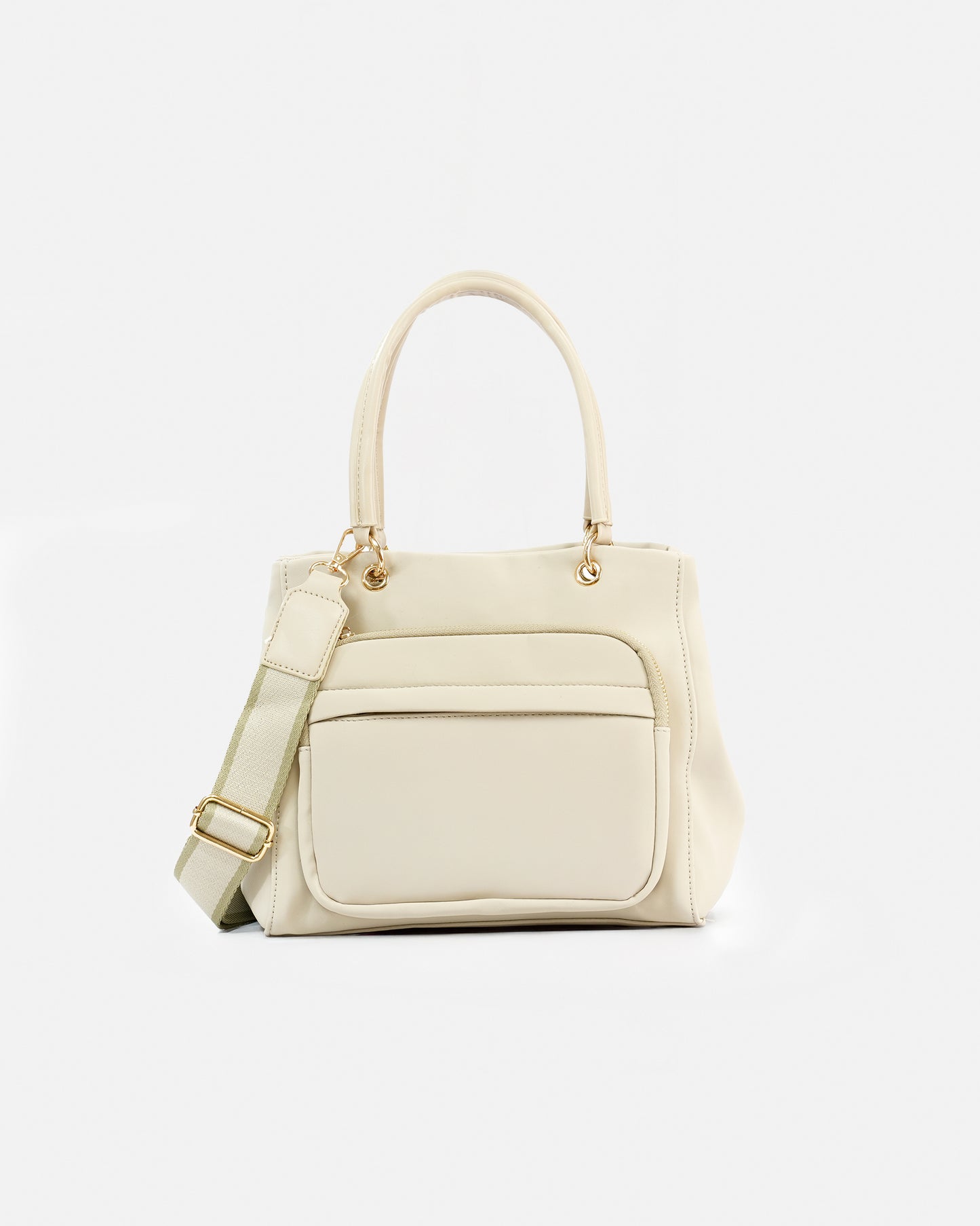 Casual Handbag with Exterior Pocket and Adjustable Strap