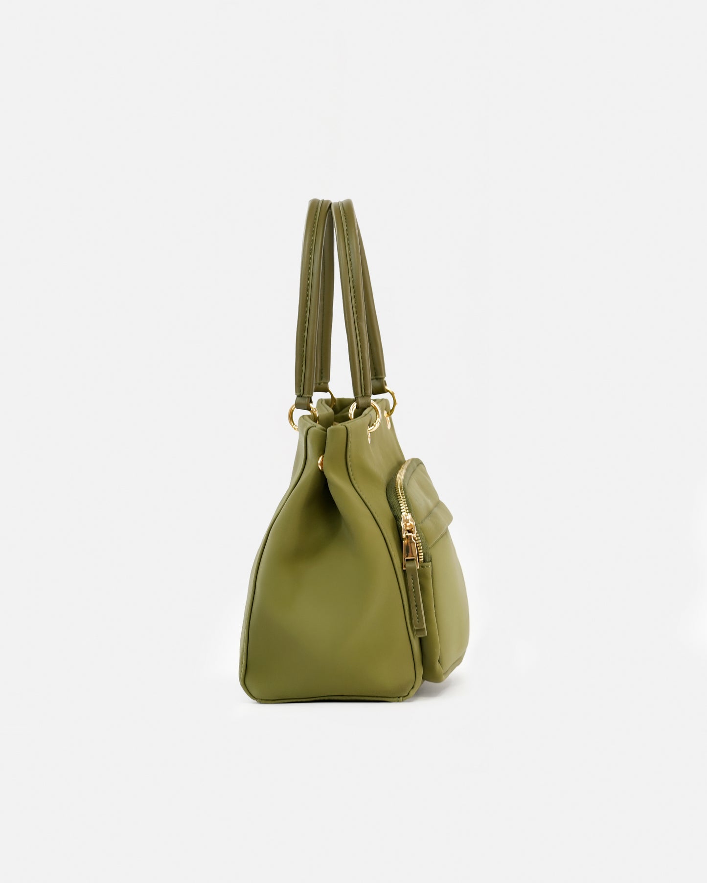 Casual Handbag with Exterior Pocket and Adjustable Strap