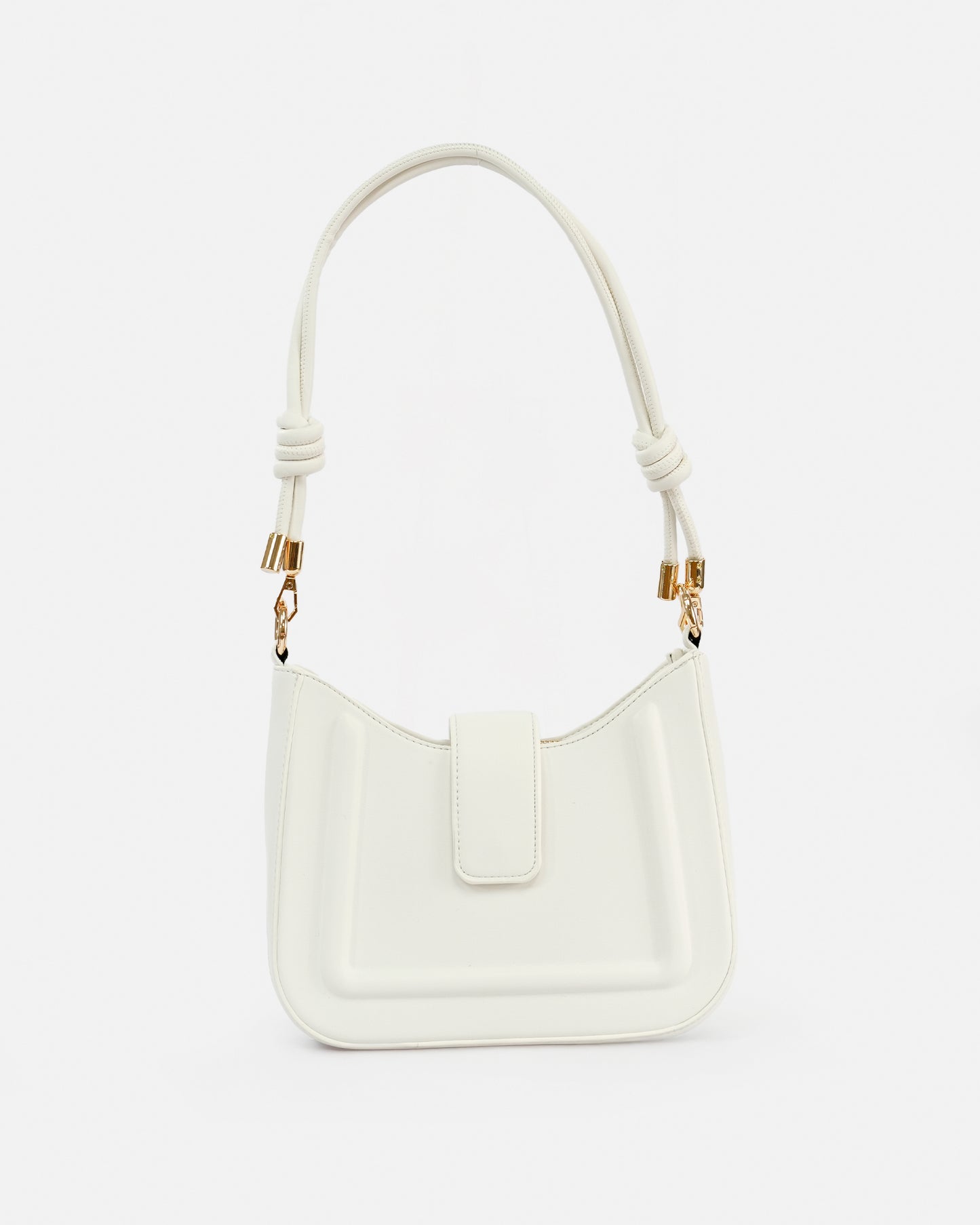 Elegant Shoulder Bag with Knotted Handle and Magnetic Closure