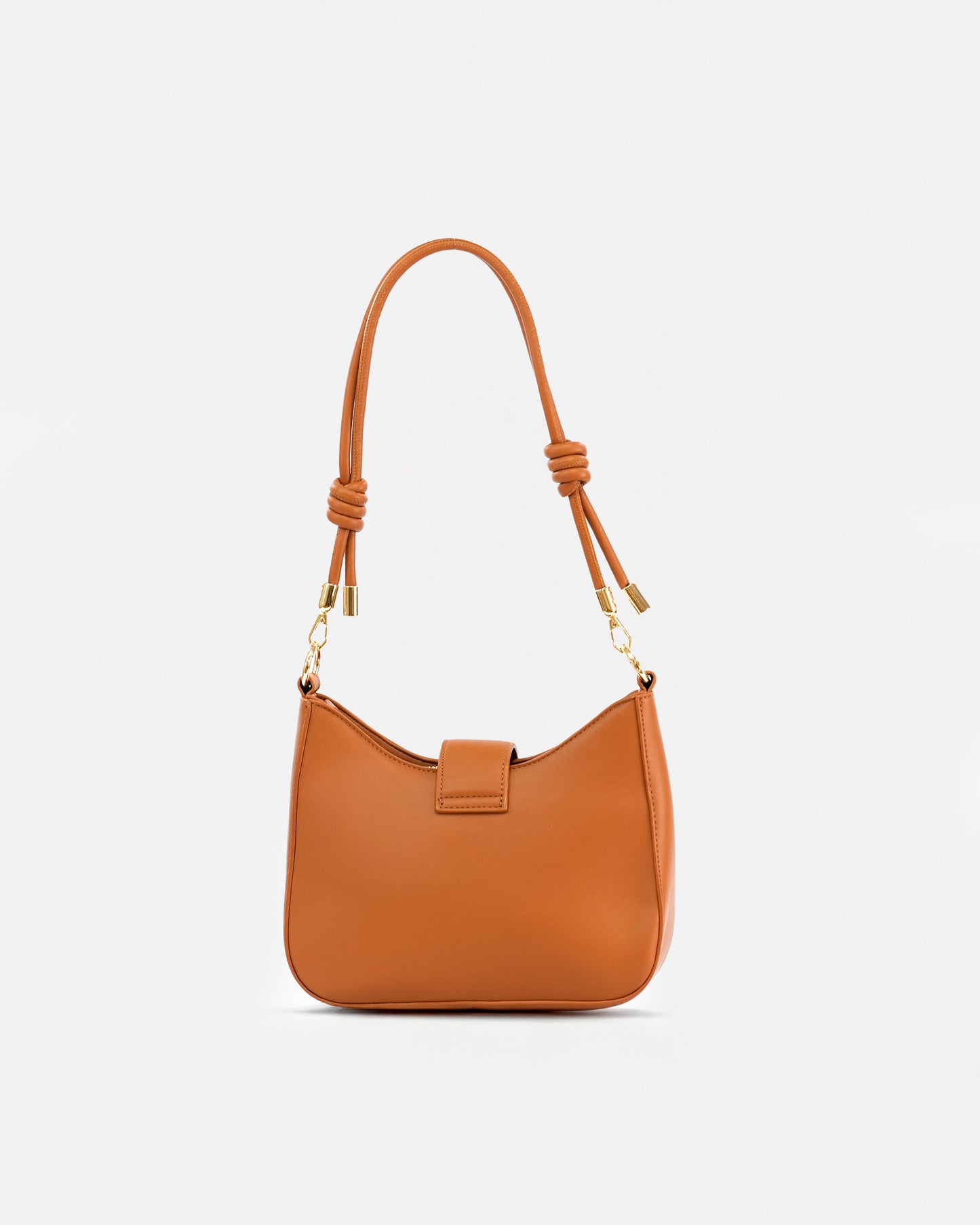Elegant Shoulder Bag with Knotted Handle and Magnetic Closure