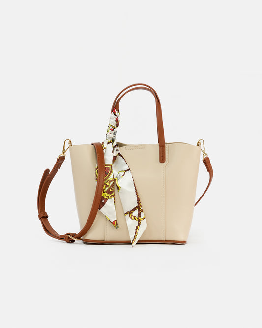 Bolso Tote con pañuelo decorativo y correa ajustable