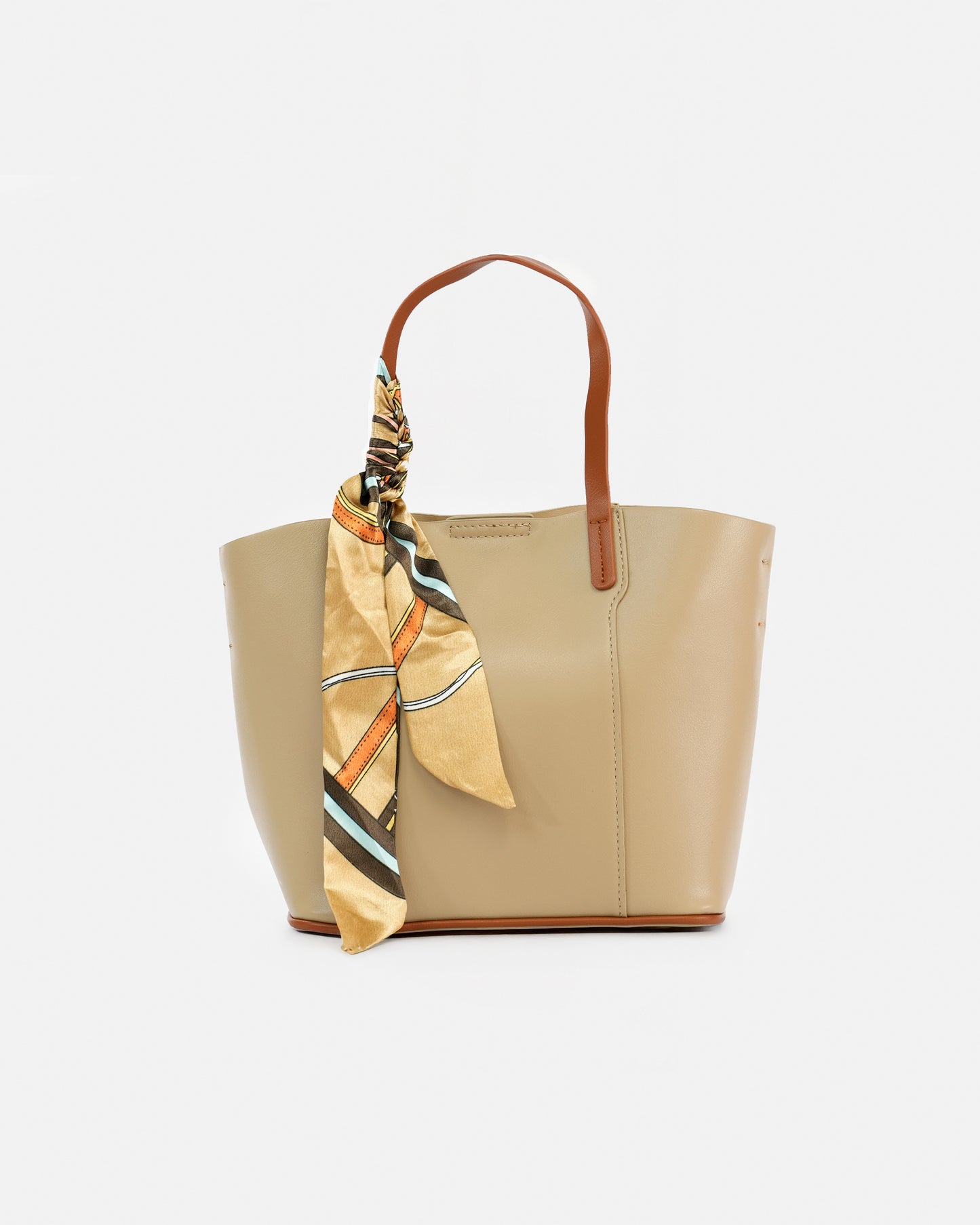 Bolso Tote con pañuelo decorativo y correa ajustable