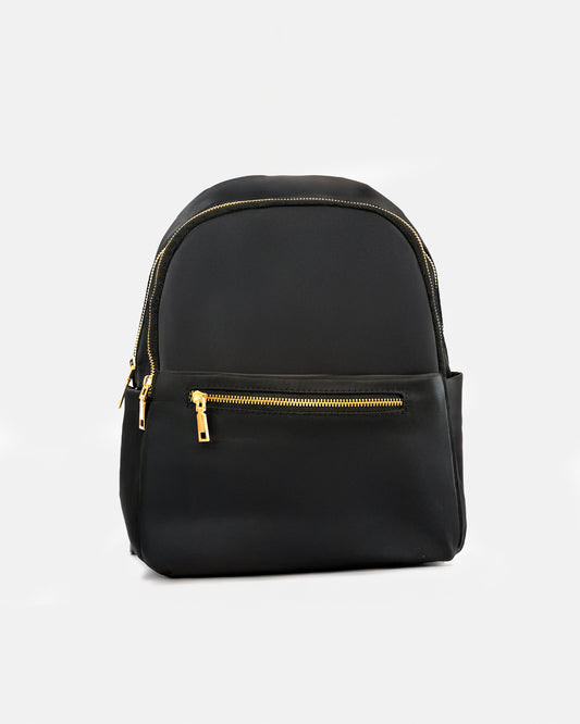 Mochila Nylon Negra Casual