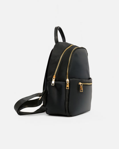 Mochila Nylon Negra Casual
