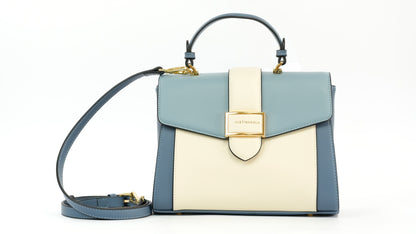 Structured Faux Leather Handbag with Top Handle and Adjustable Strap