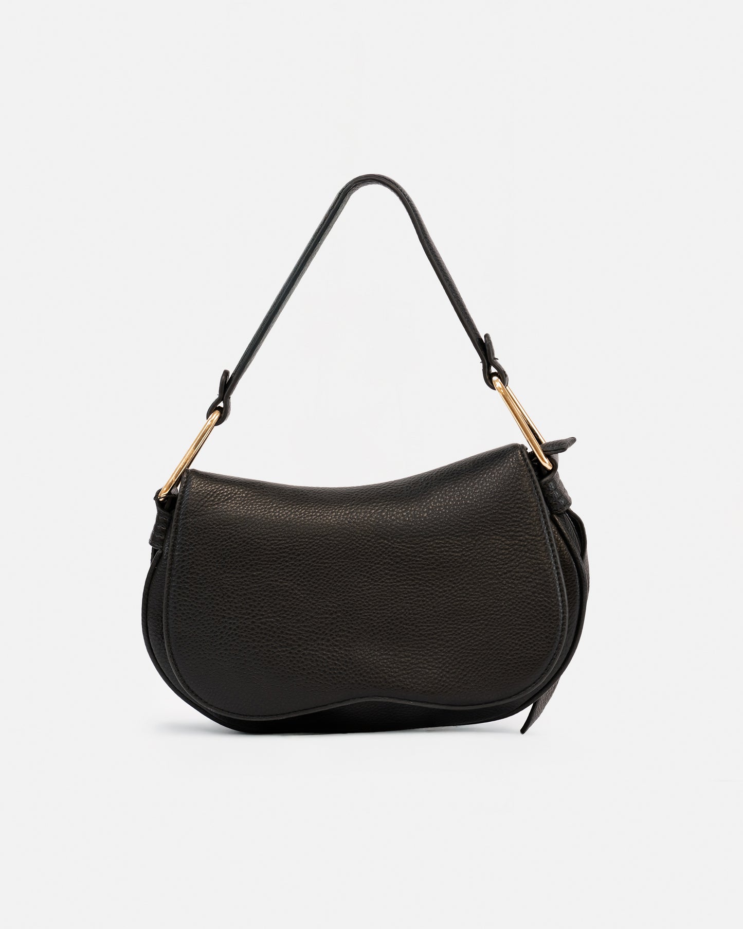 "  Bolso de Hombro Estilo Saddle con Asa Metálica"