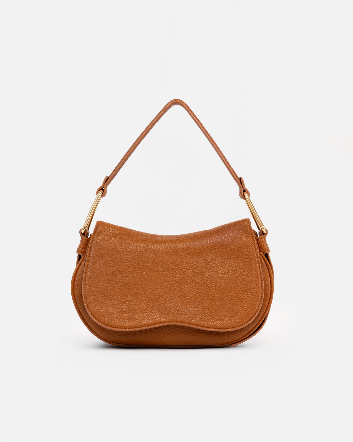 "  Bolso de Hombro Estilo Saddle con Asa Metálica"