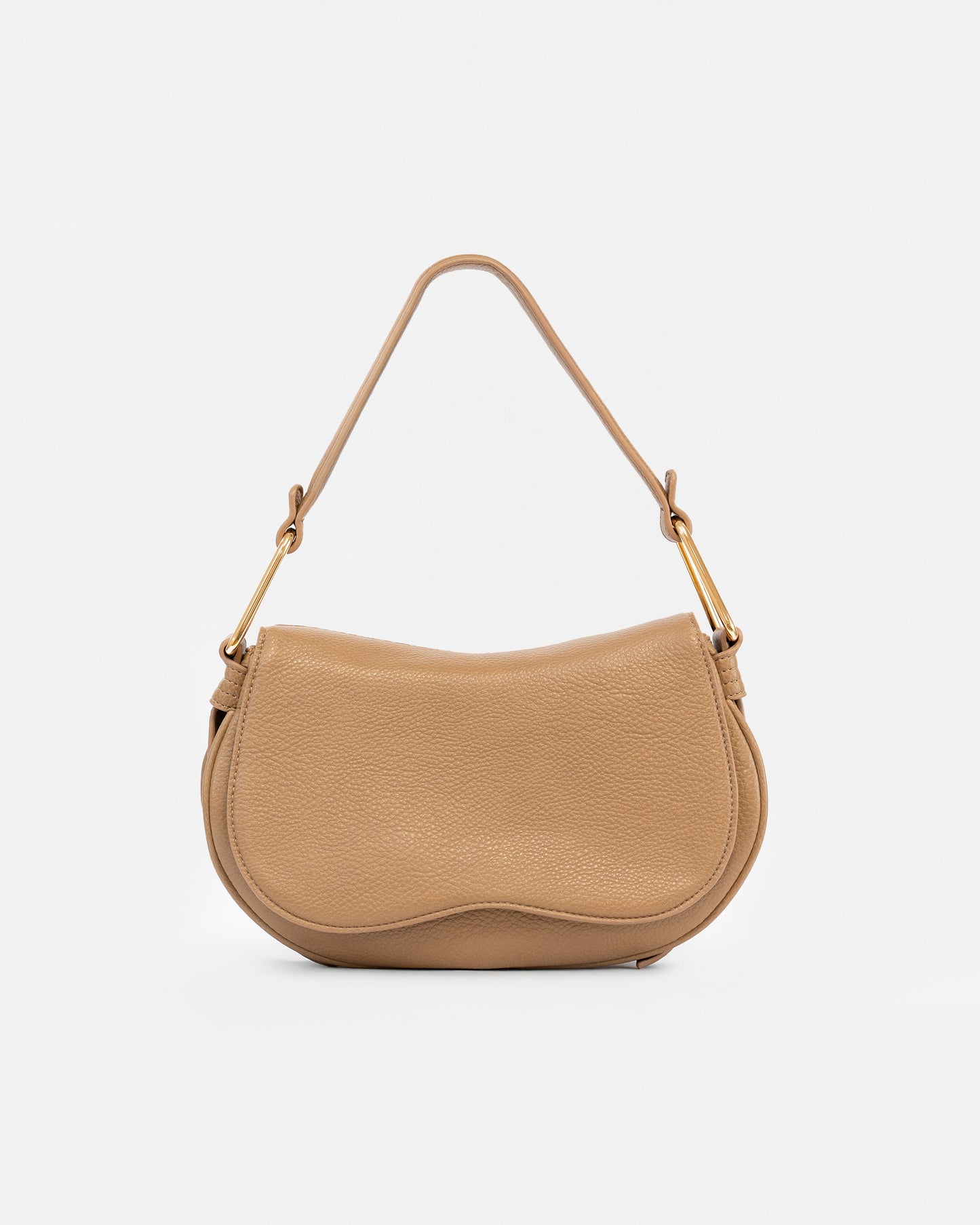 "  Bolso de Hombro Estilo Saddle con Asa Metálica"