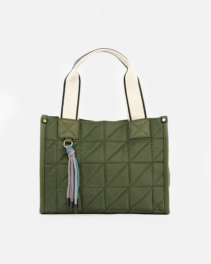 Bolso tote Nylon acolchado con doble asa y bandolera ajustable