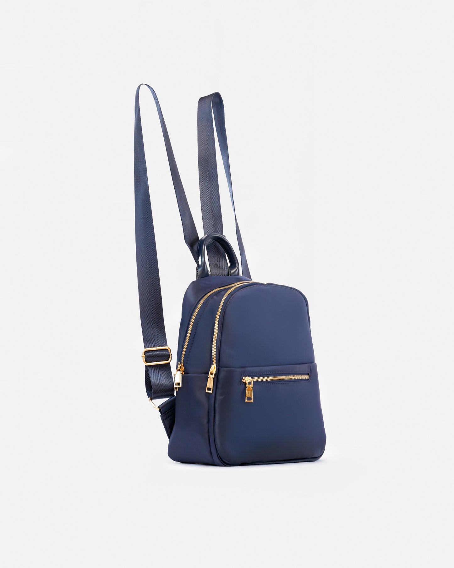 Mochila Nylon Casual Impermeable con Cremalleras Doradas