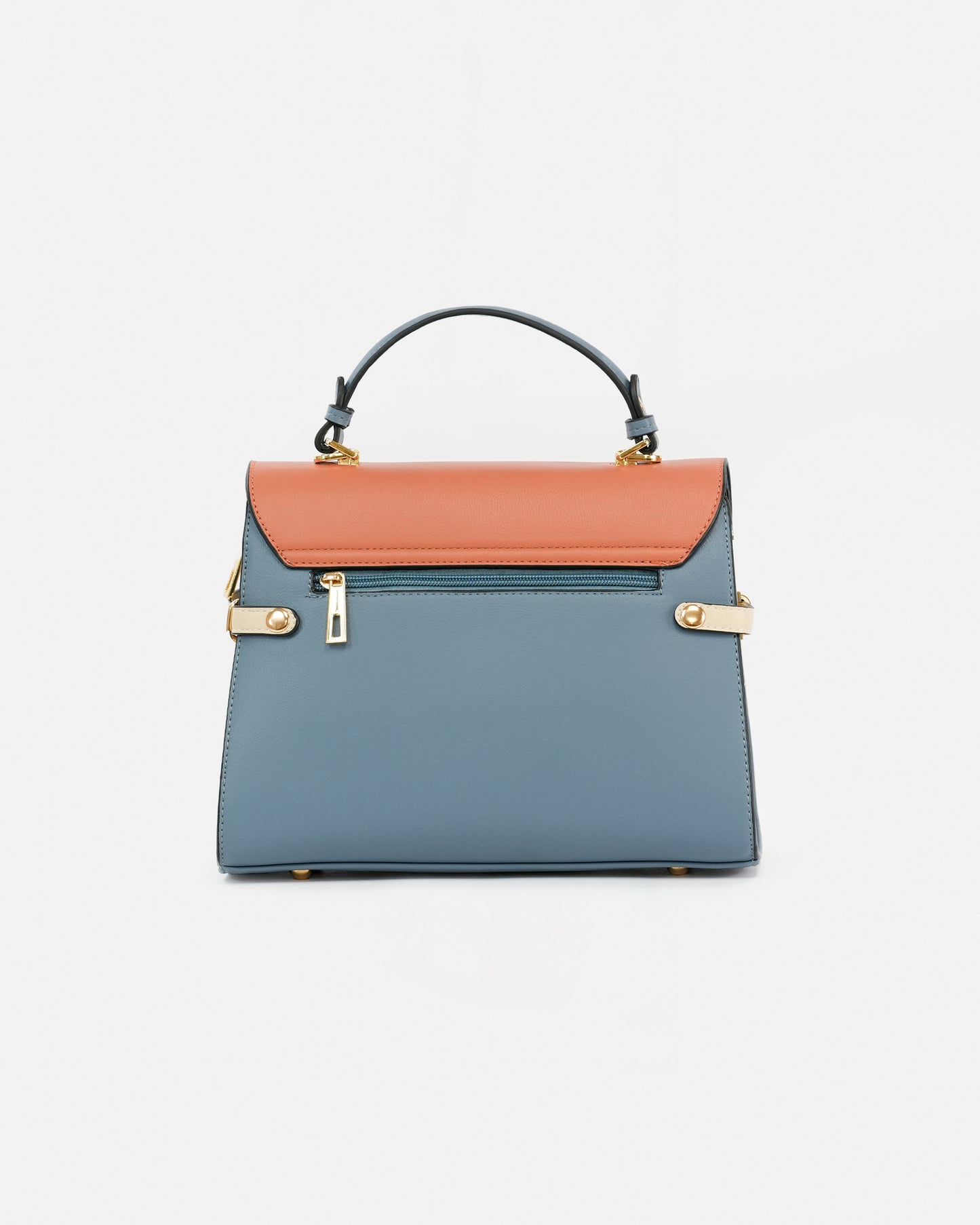 Bolso de Mano Estructurado en Material Sintético Premium con Cierre Metálico Decorativo