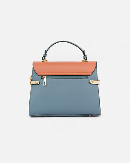 Bolso de Mano Estructurado en Material Sintético Premium con Cierre Metálico Decorativo