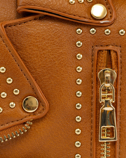 Biker Style Crossbody Bag with Removable Strap