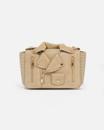 Biker Style Crossbody Bag with Removable Strap