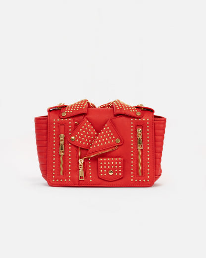Biker Style Crossbody Bag with Removable Strap