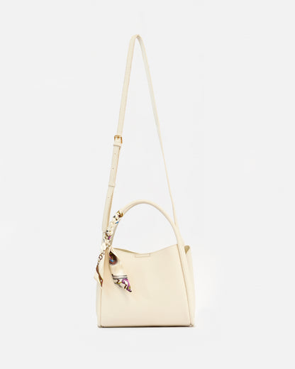Handbag and Shoulder Bag with Decorative Scarf